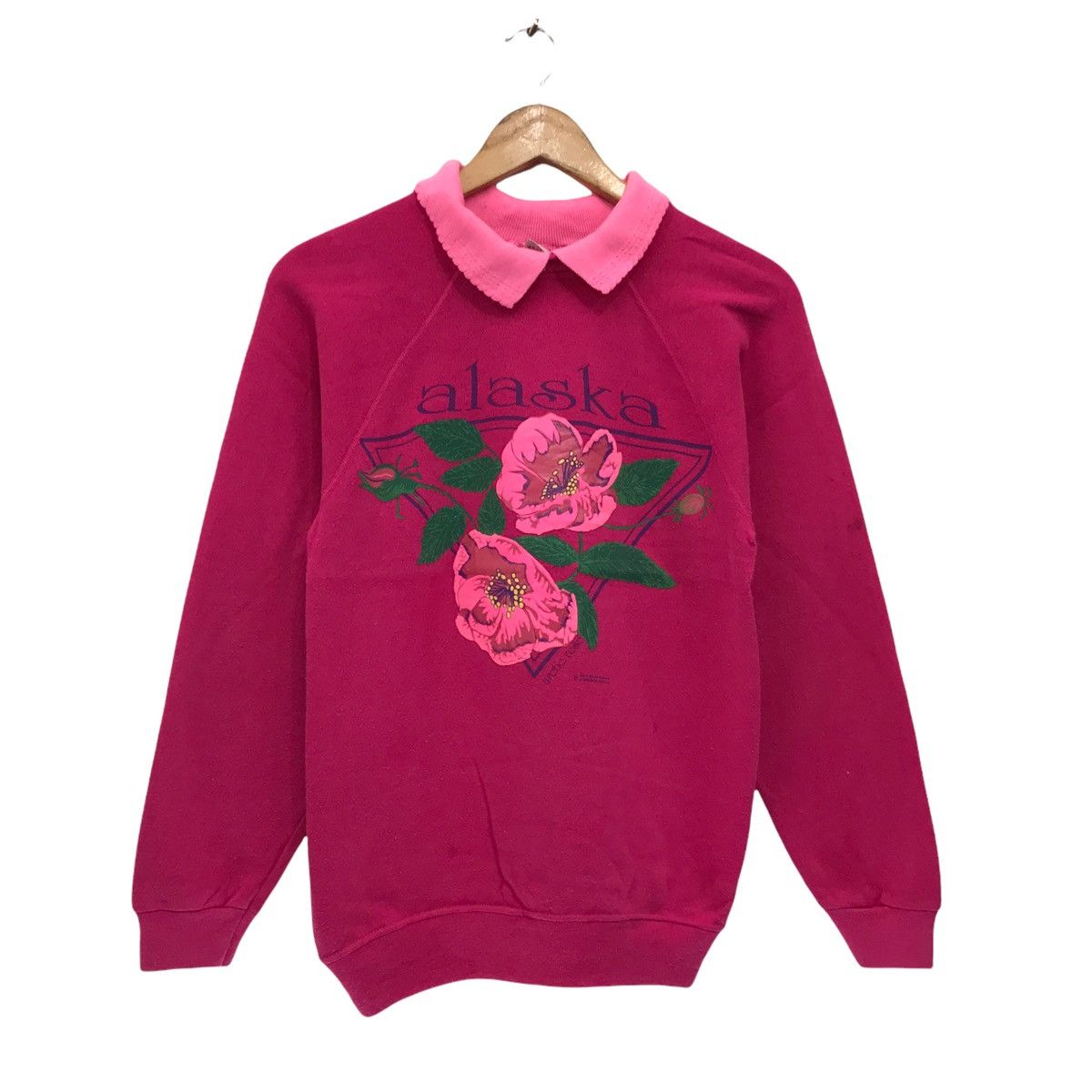 Vintage 80s Alaska Arctic Rose Big Print Sweatshirt - www 