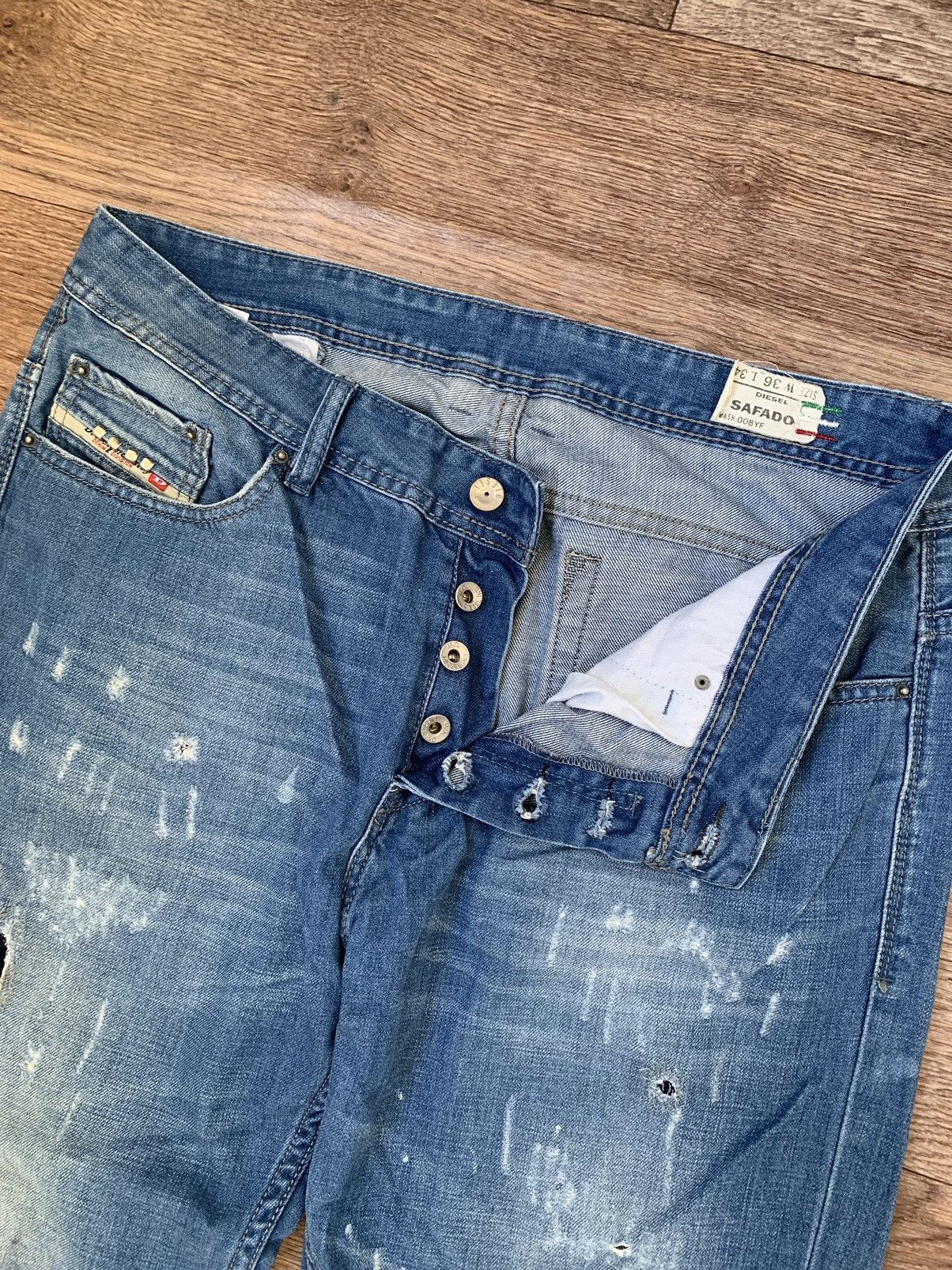 Diesel × Vintage Diesel Distressed Safado Jeans W36 L34 Size US 36 / EU 52 - 5 Thumbnail