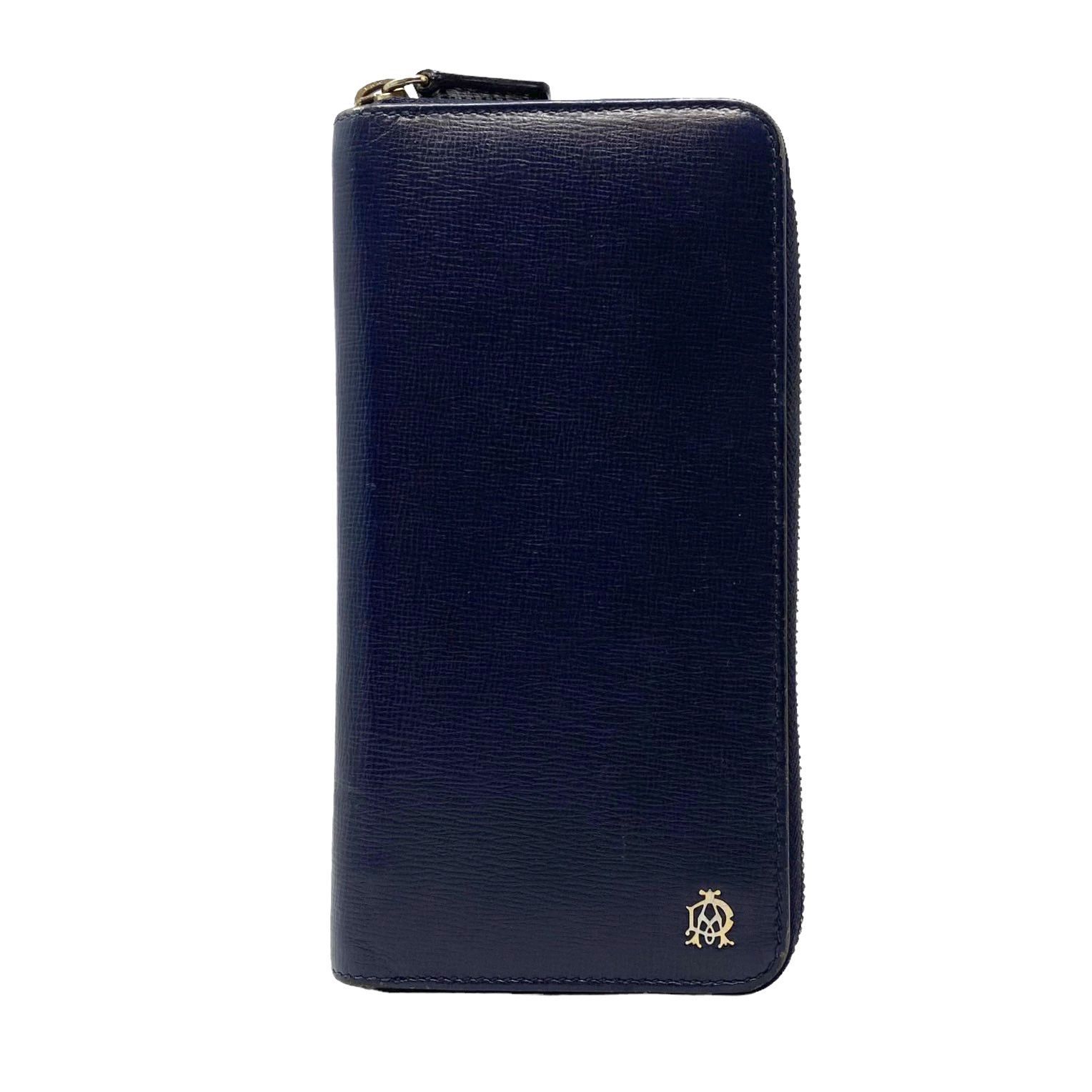Dunhill Blue Zippy Zip Around Wallet