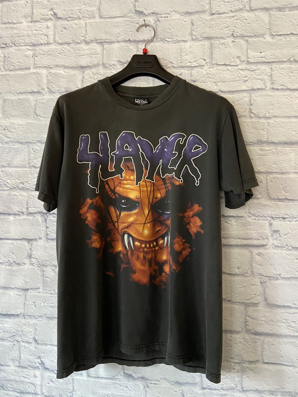 image of Band Tees x Slayer (L) Slayer Vintage Bootleg Tee in Faded Black, Men's (Size Large)