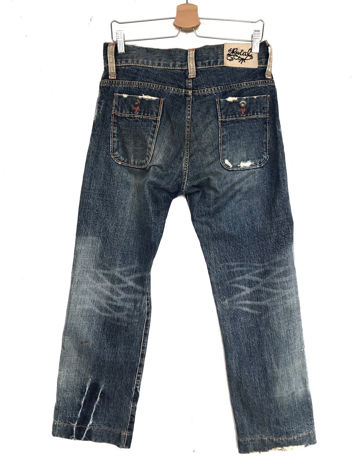 Japanese Brand Vintage Selvage denim Distressed jeans. Size US 30 / EU 46 - 7 Thumbnail