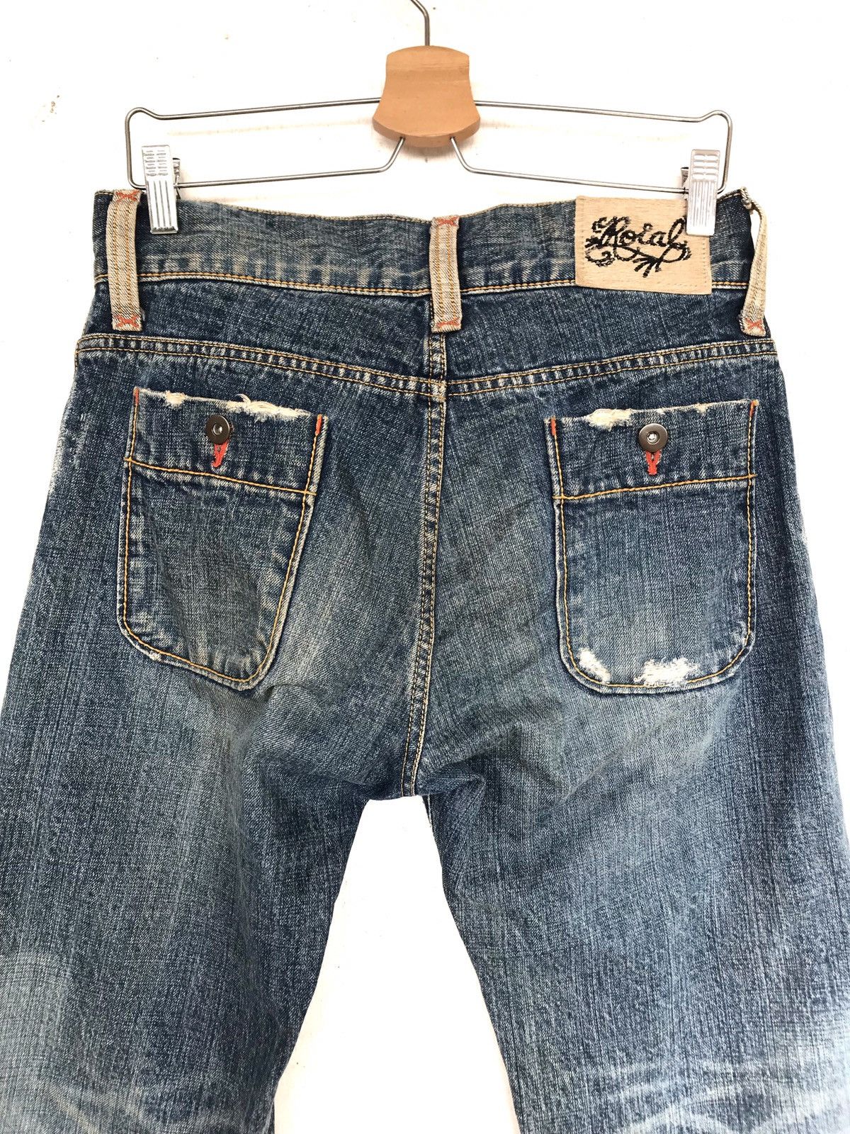 Japanese Brand Vintage Selvage denim Distressed jeans. Size US 30 / EU 46 - 8 Thumbnail