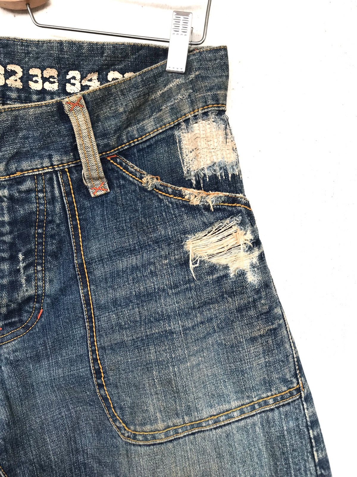 Japanese Brand Vintage Selvage denim Distressed jeans. Size US 30 / EU 46 - 5 Thumbnail