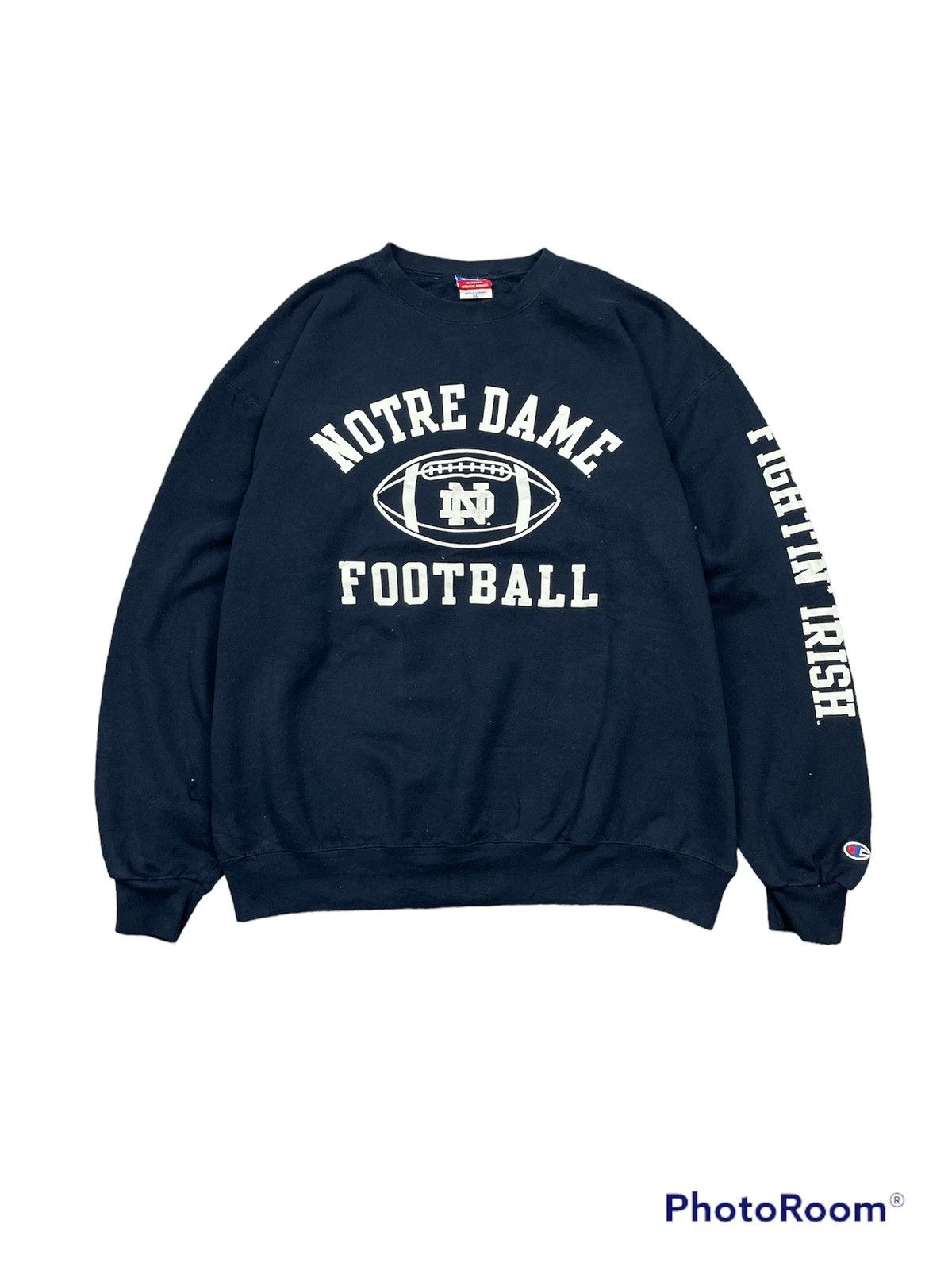 Champion Vintage Champion Sweatshirt Notre Dame Football Oversized Size US XL / EU 56 / 4 - 1 Thumbnail