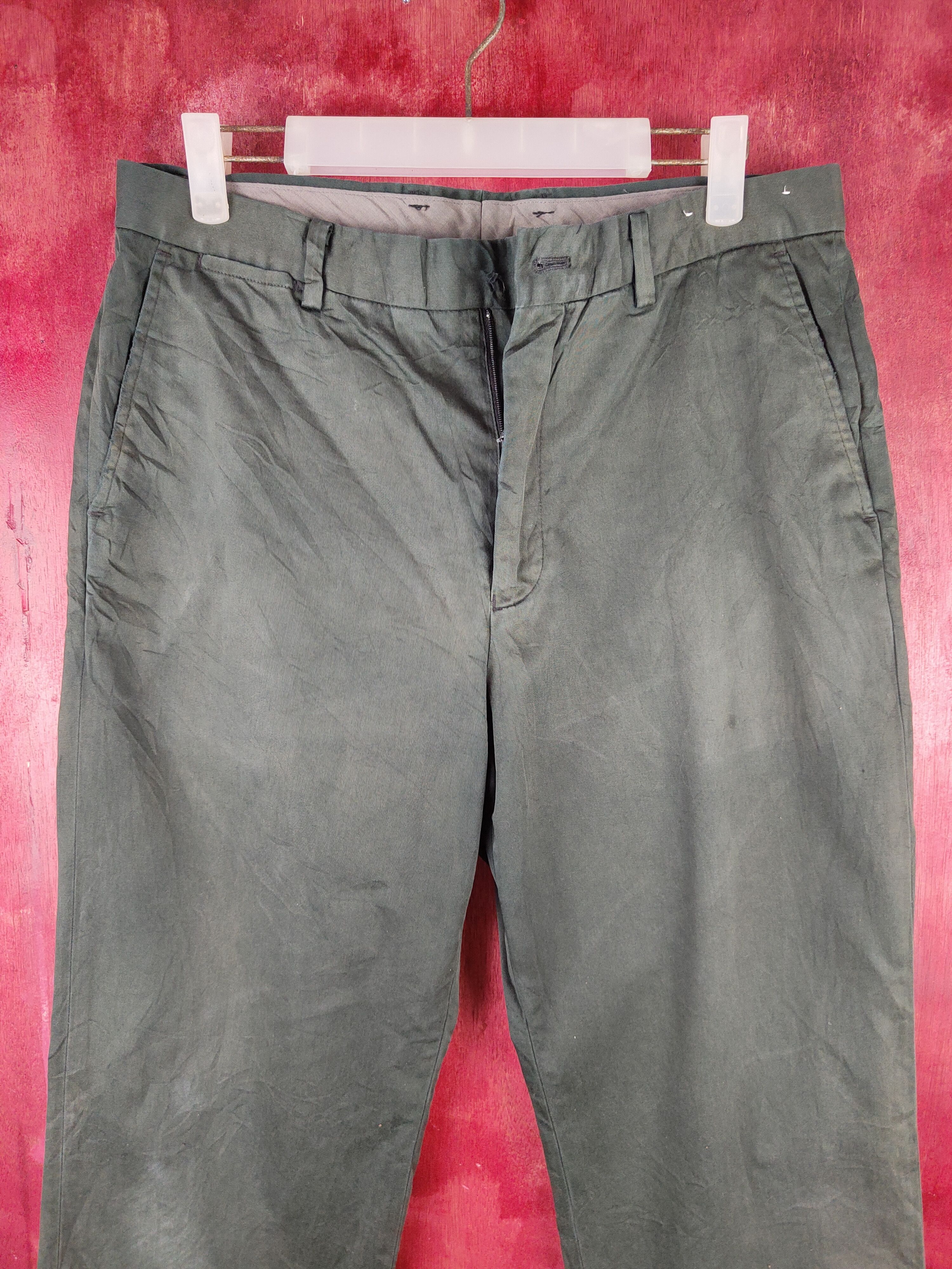 Japanese Brand × Vintage Good Day Dark Olive faded vintage Casual Pants #S819 Size US 32 / EU 48 - 2 Thumbnail