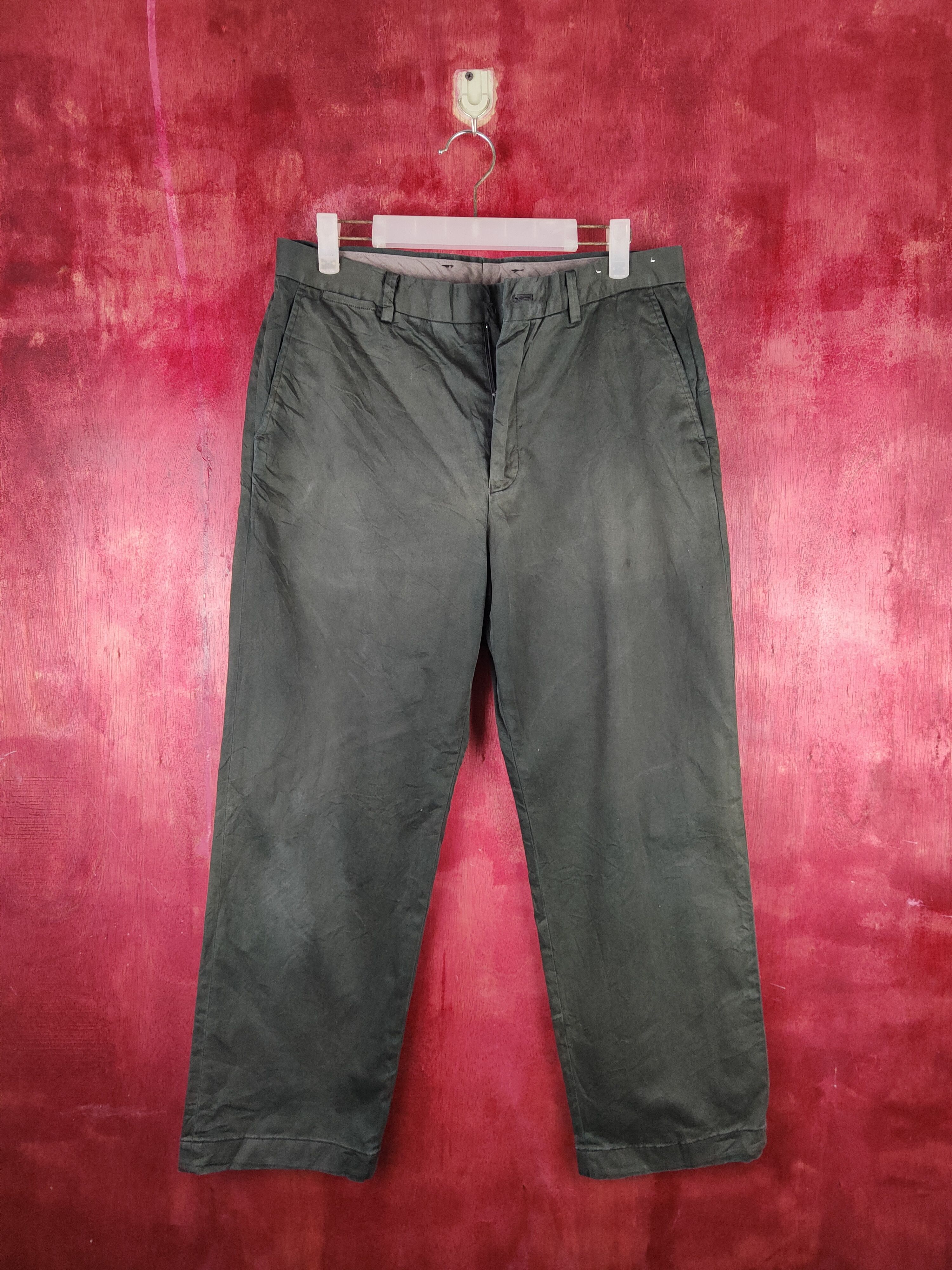 Japanese Brand × Vintage Good Day Dark Olive faded vintage Casual Pants #S819 Size US 32 / EU 48 - 1 Thumbnail