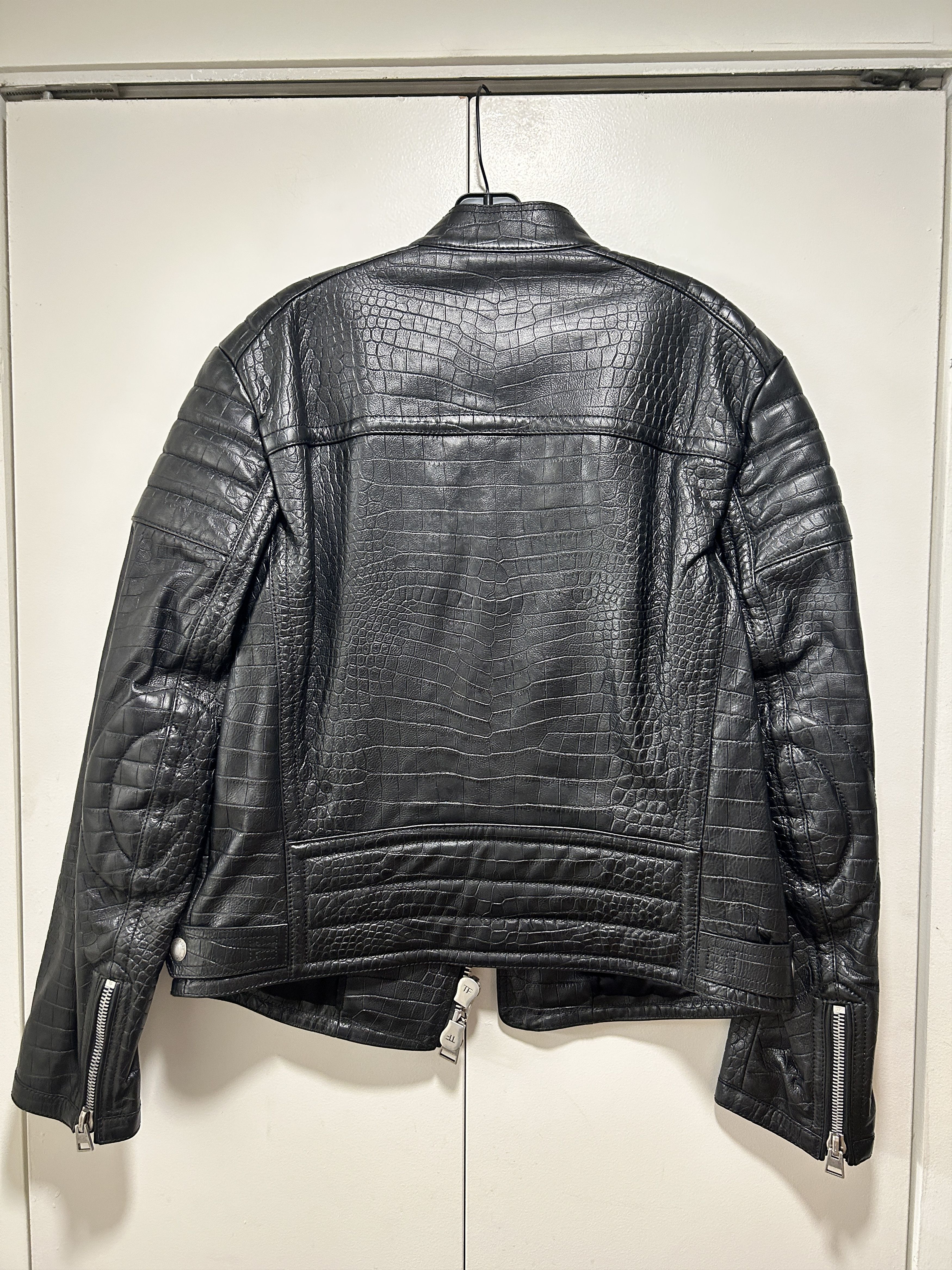 Tom Ford Tom Ford Leather Biker Crocodile Jacket in Black size It 52 Size US L / EU 52-54 / 3 - 7 Thumbnail