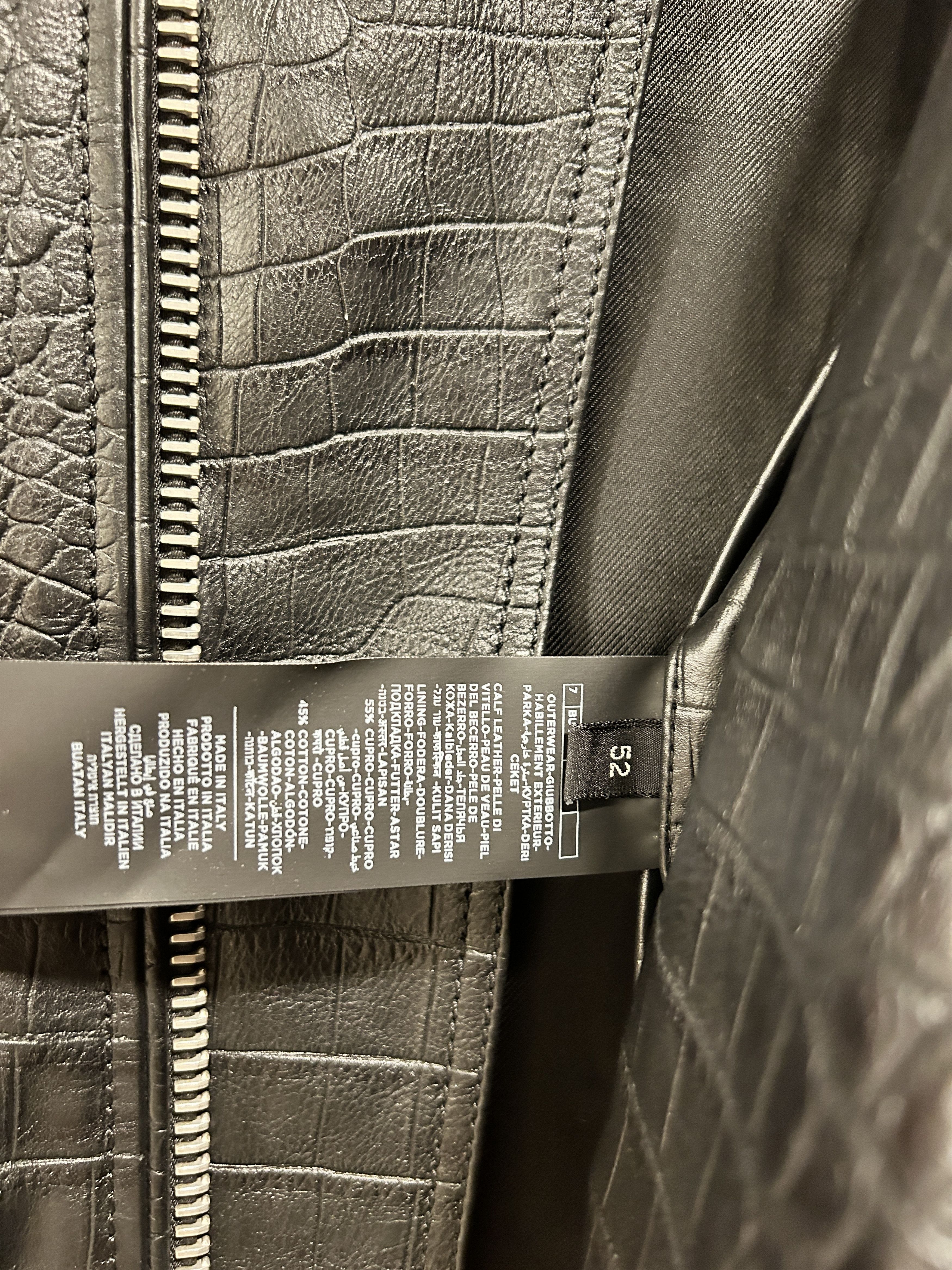 Tom Ford Tom Ford Leather Biker Crocodile Jacket in Black size It 52 Size US L / EU 52-54 / 3 - 9 Thumbnail