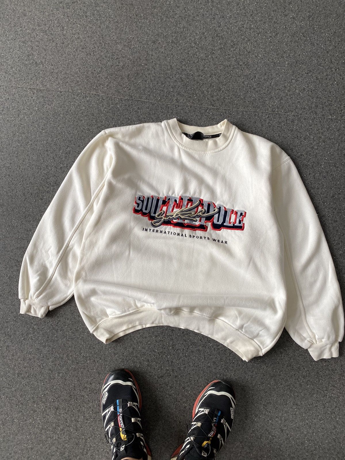 Southpole × Vintage Vintage South Pole Cream Blank Sweatshirt Size US L / EU 52-54 / 3 - 1 Thumbnail