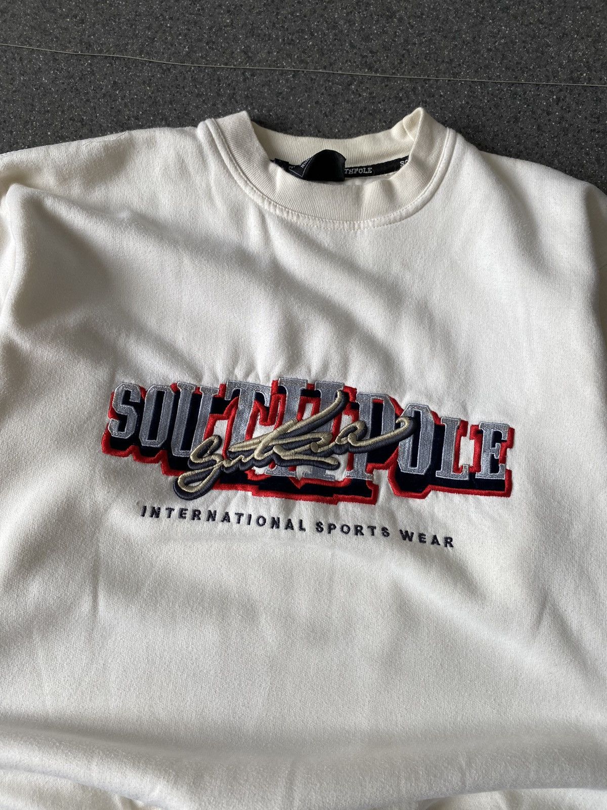 Southpole × Vintage Vintage South Pole Cream Blank Sweatshirt Size US L / EU 52-54 / 3 - 3 Thumbnail