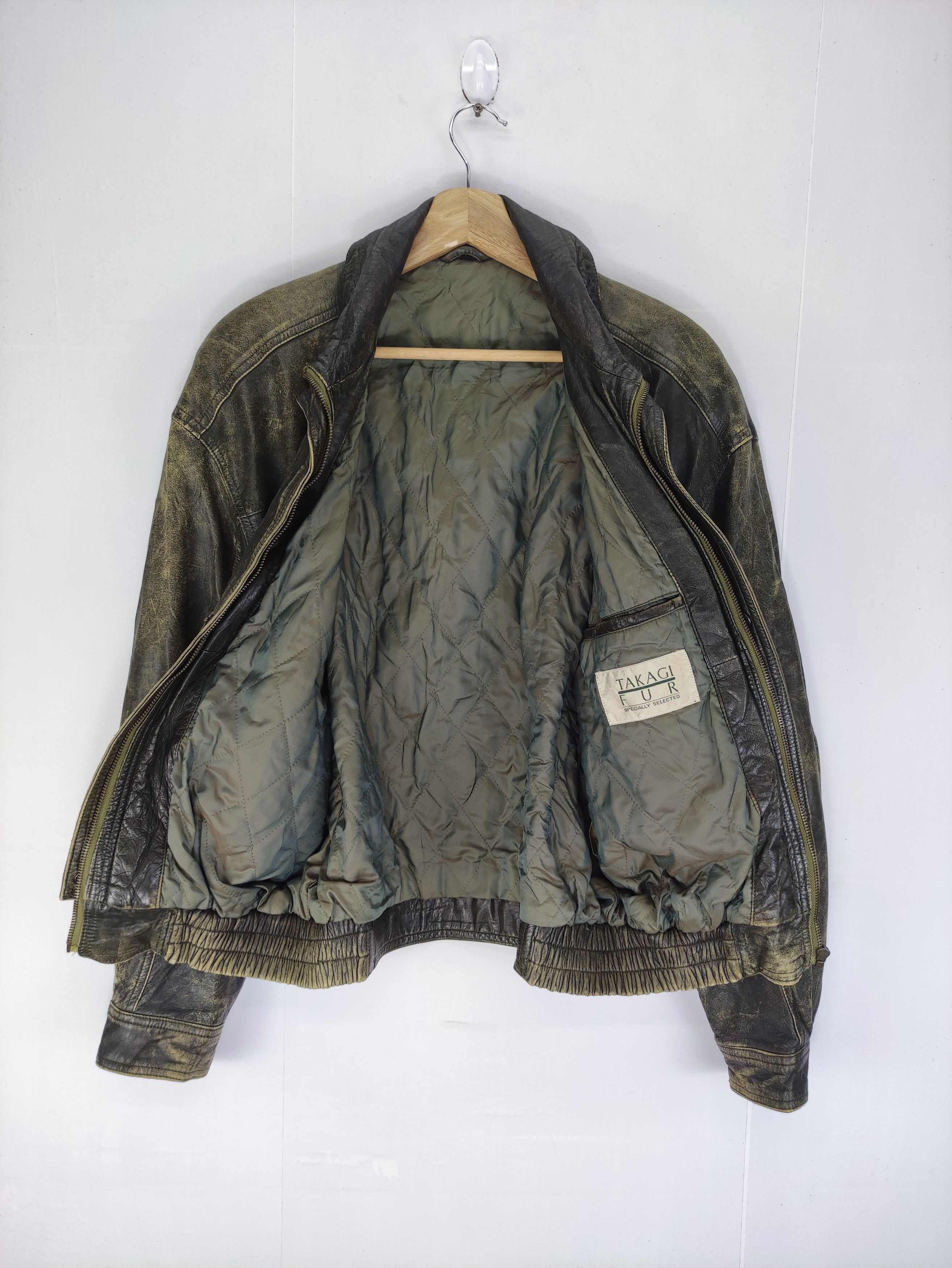 Leather Vintage Takagi Fur Leather Jacket Zipper Size US L / EU 52-54 / 3 - 10 Thumbnail