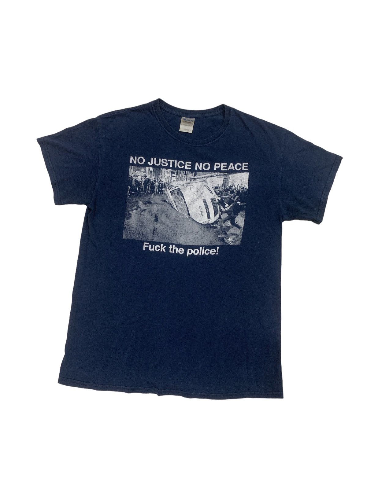 Band Tees VINTAGE 1990s NO JUSTICE NO PEACE FUCK THE POLICE SHIRT Size US M / EU 48-50 / 2 - 1 Thumbnail