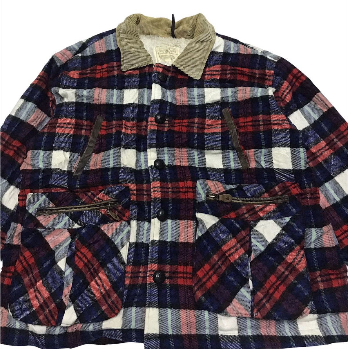Vintage Houston tartan sherpa jacket Size US L / EU 52-54 / 3 - 3 Thumbnail