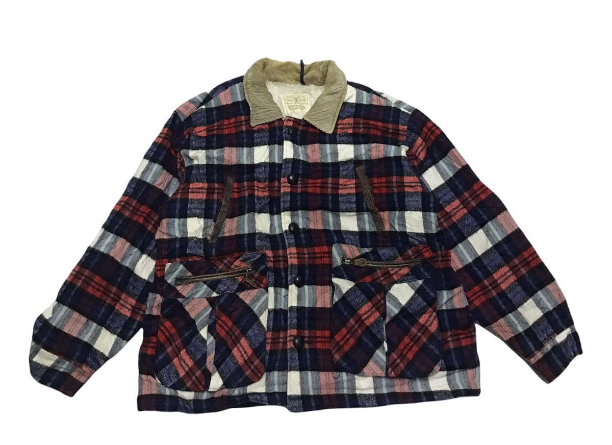 Vintage Houston tartan sherpa jacket Size US L / EU 52-54 / 3 - 1 Thumbnail