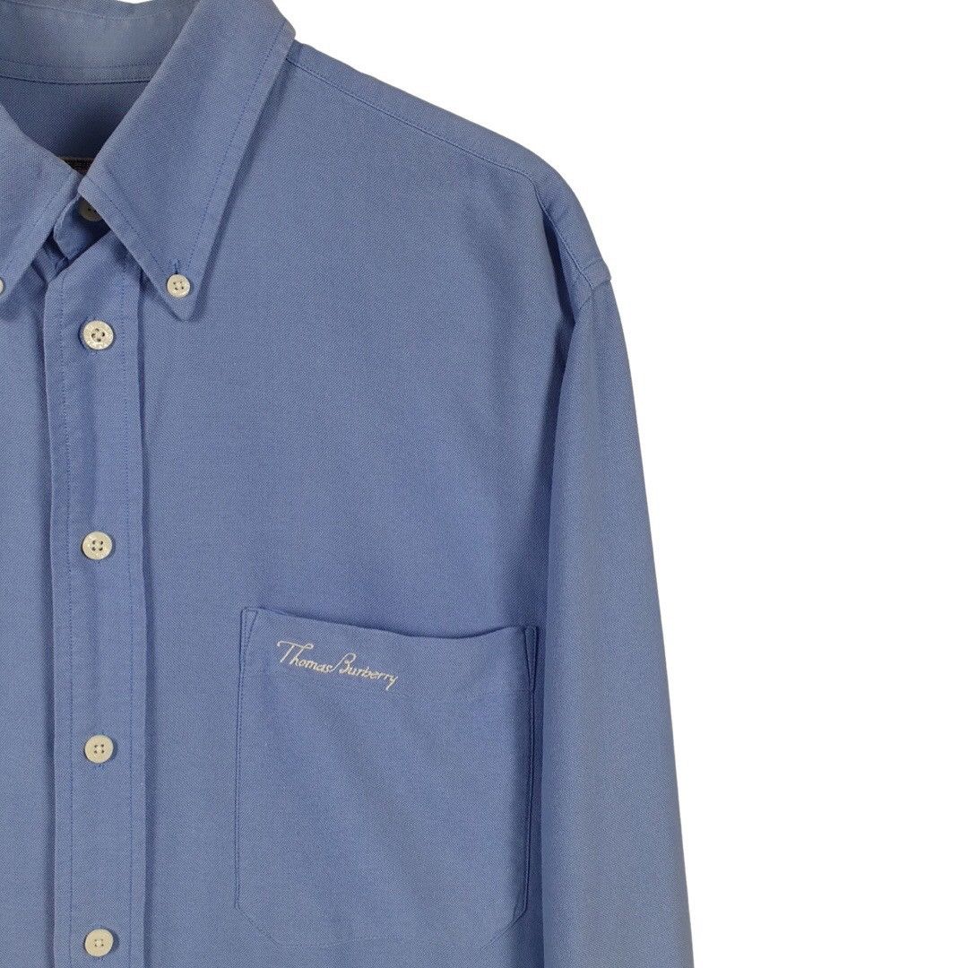Burberry × Vintage Vintage Thomas Burberry Shirt Blue Size US XL / EU 56 / 4 - 2 Thumbnail