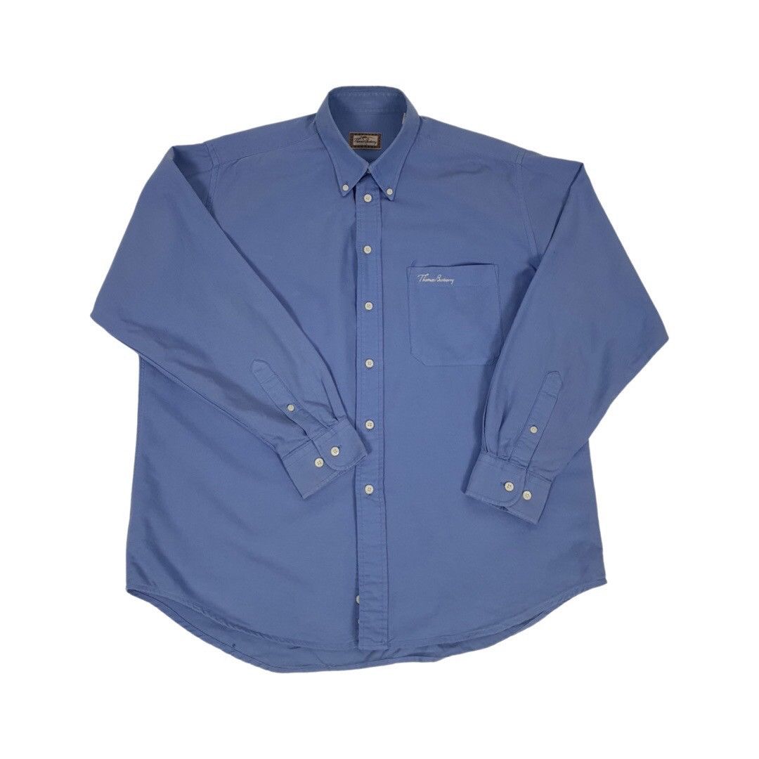 Burberry × Vintage Vintage Thomas Burberry Shirt Blue Size US XL / EU 56 / 4 - 4 Thumbnail