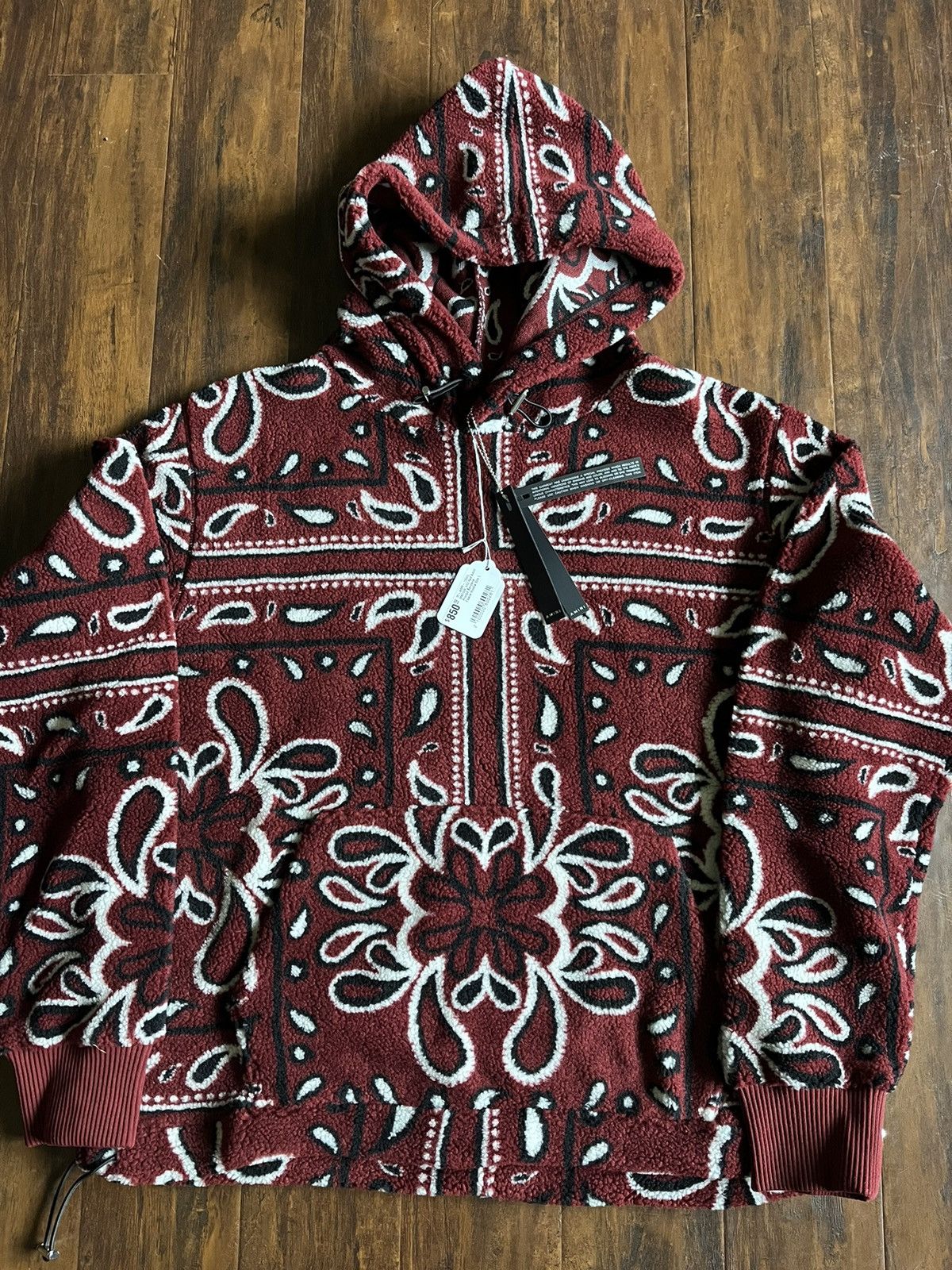 Amiri Amiri Printed Bandana Fleece Hoodie Grailed