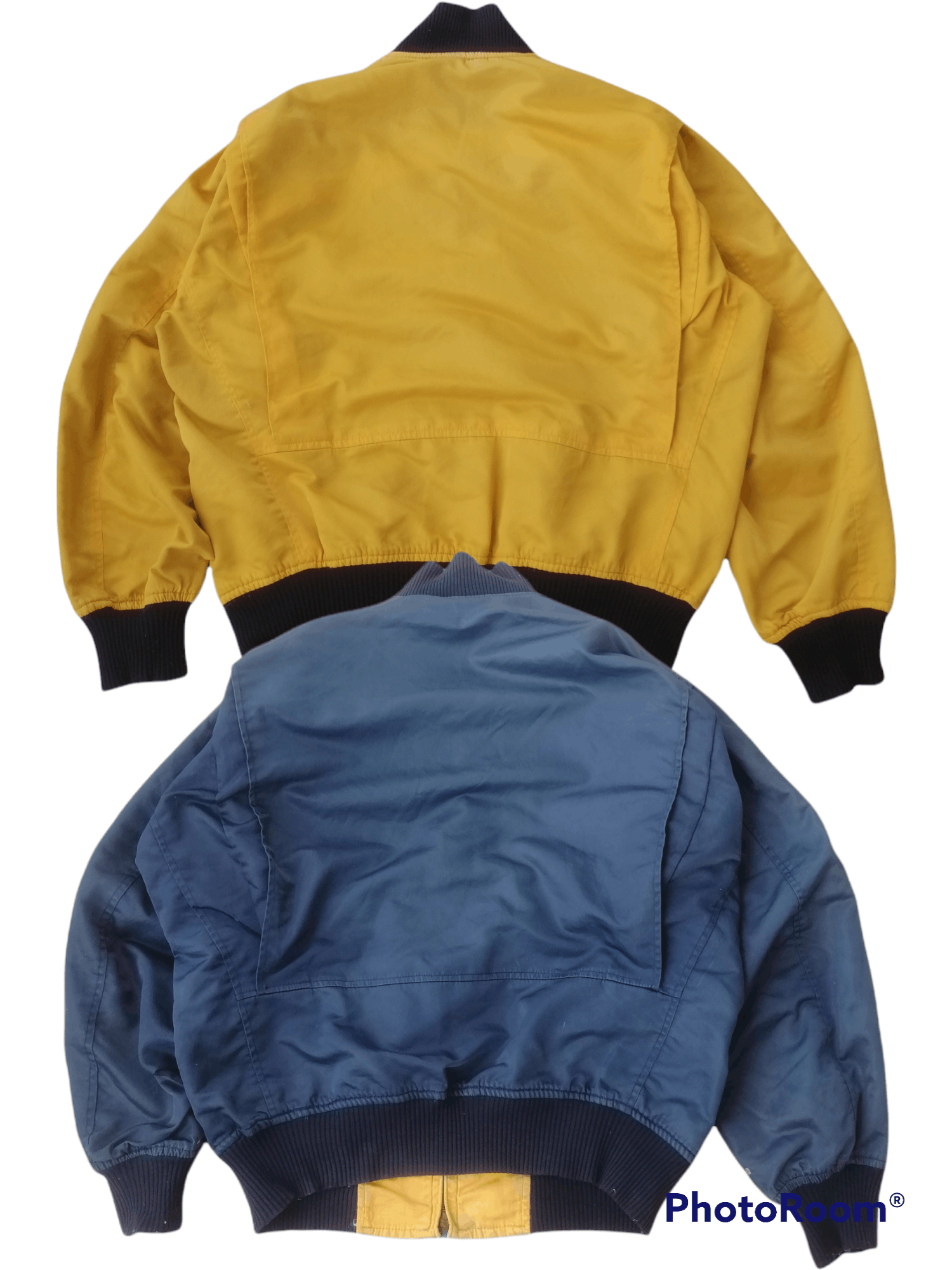 Vintage Limited Reversible Bomber Jacket Yellow Navy Blue Size US L / EU 52-54 / 3 - 2 Thumbnail