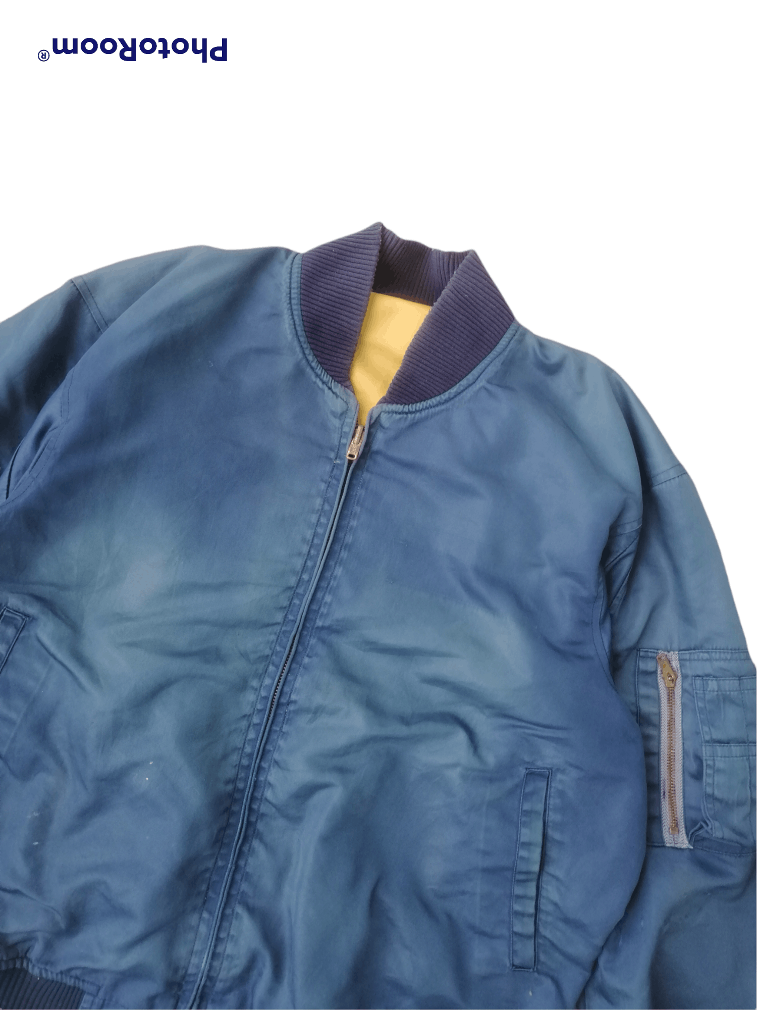 Vintage Limited Reversible Bomber Jacket Yellow Navy Blue Size US L / EU 52-54 / 3 - 4 Thumbnail