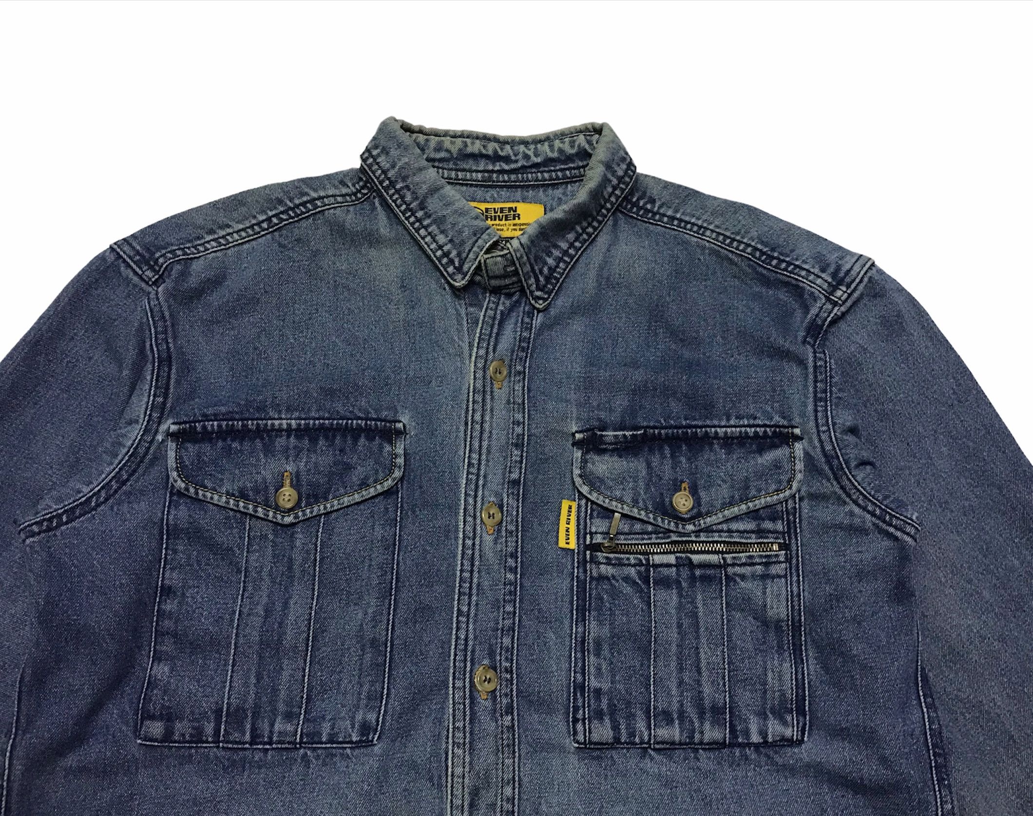 Vintage Vintage even river denim shirts jacket Size US M / EU 48-50 / 2 - 2 Thumbnail