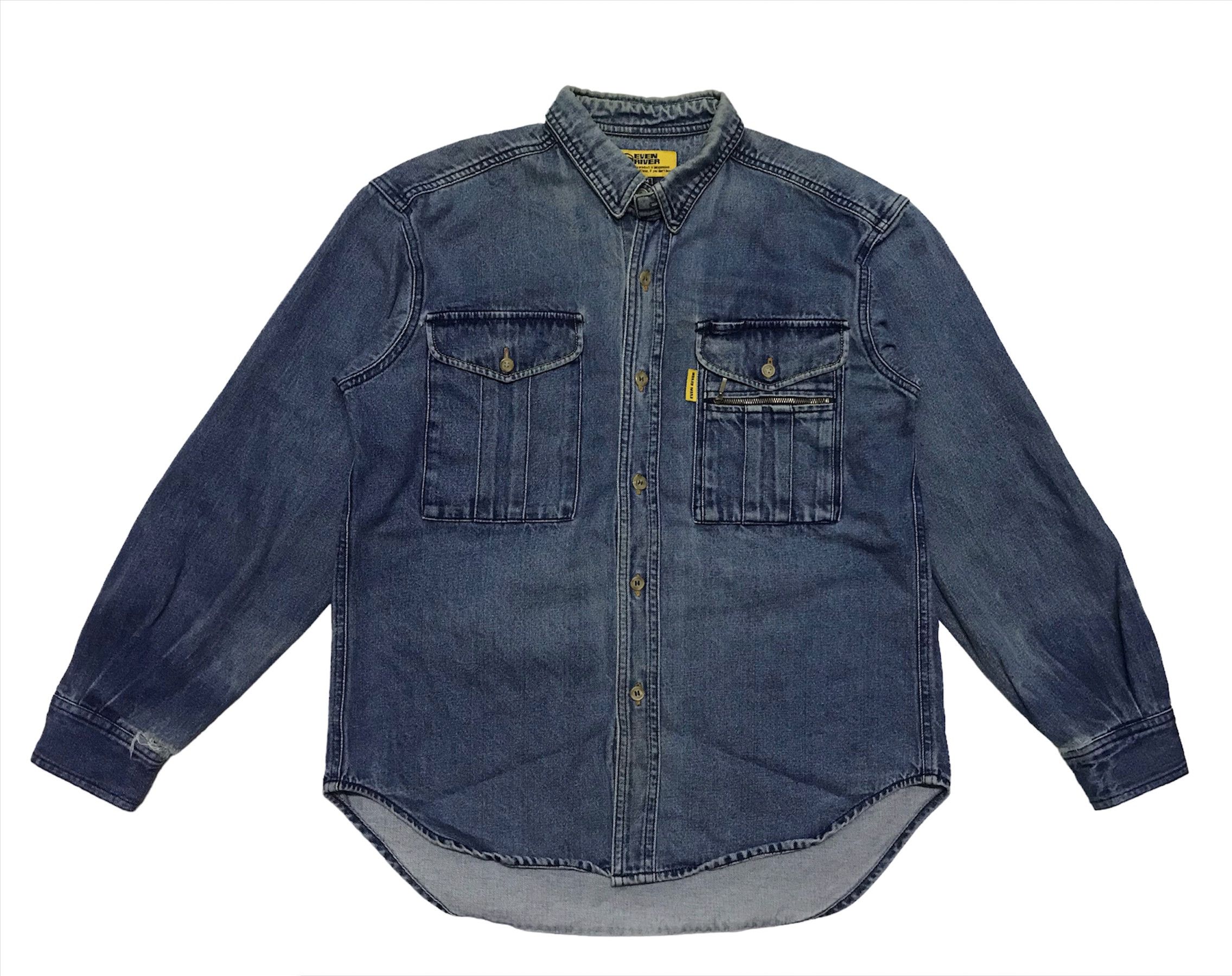 Vintage Vintage even river denim shirts jacket Size US M / EU 48-50 / 2 - 1 Thumbnail