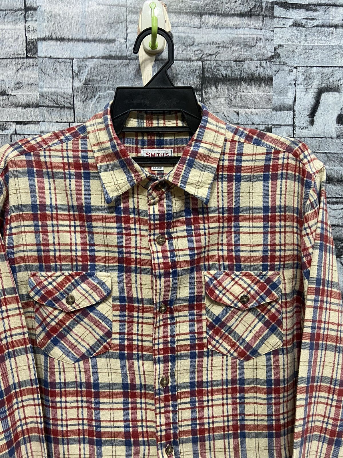 Japanese Brand Vintage Smith’s Flannel double pocket plaid size L fit M Size US M / EU 48-50 / 2 - 2 Thumbnail