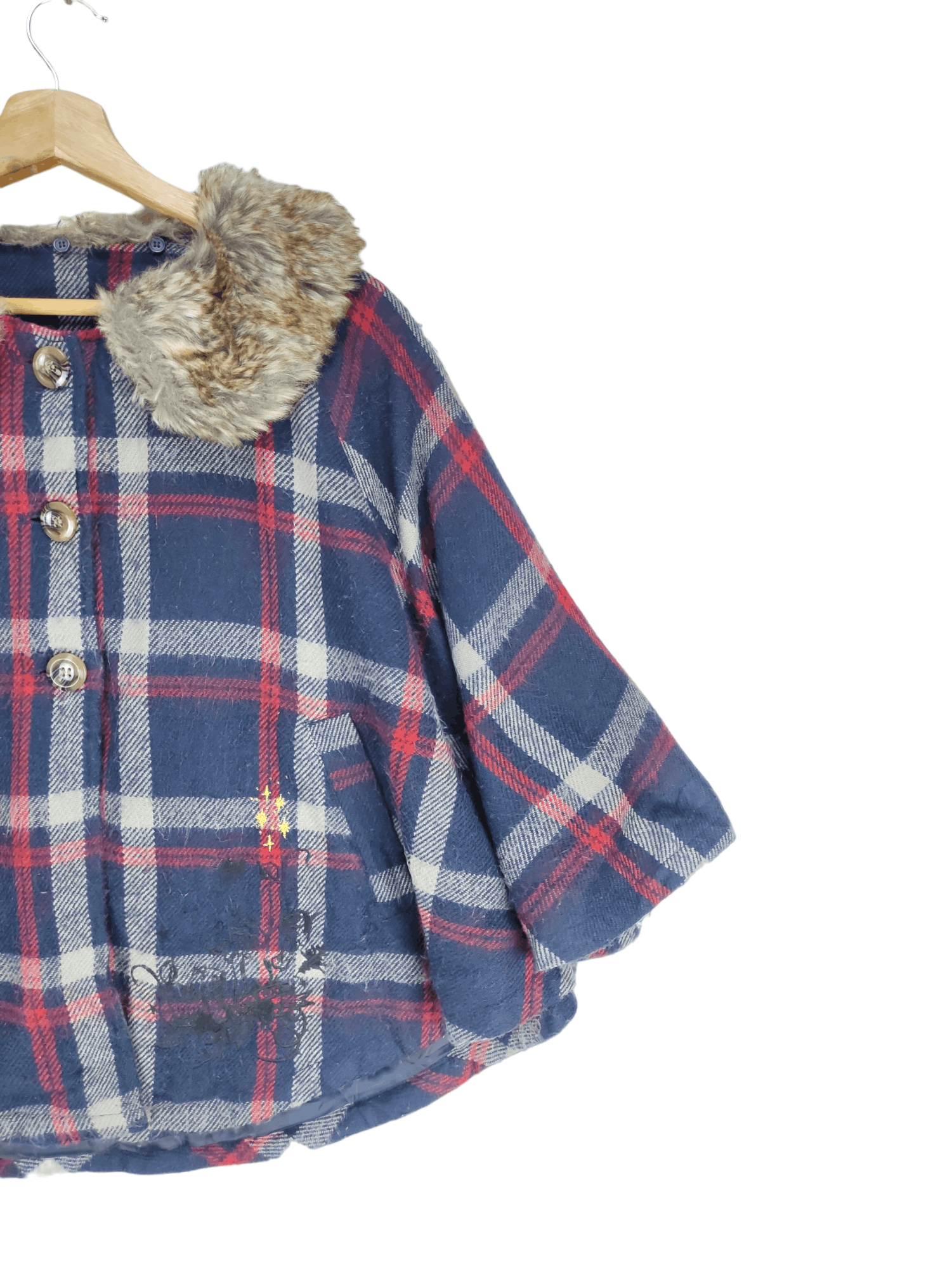 Japanese Brand Steals🔥Poncho Checkered by Scolar Size ONE SIZE - 6 Thumbnail