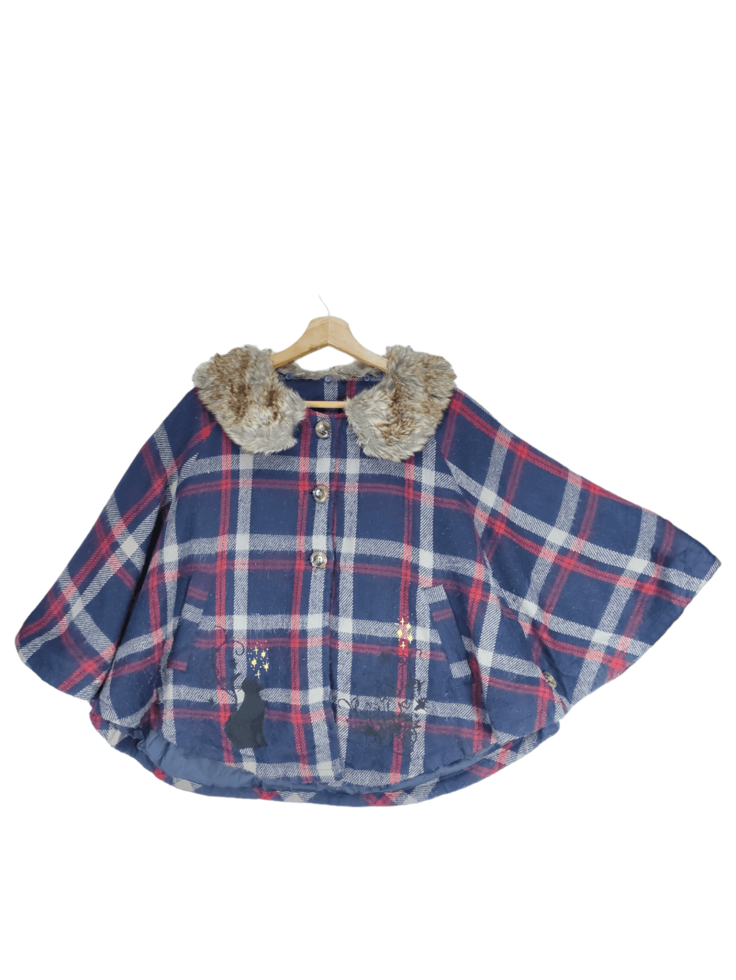 Japanese Brand Steals🔥Poncho Checkered by Scolar Size ONE SIZE - 5 Thumbnail