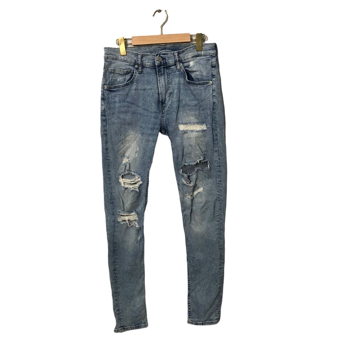 H&M Vintage H&M Jeans Bluewash Skinny Distressed Denim Pants W30 Size US 30 / EU 46 - 1 Thumbnail
