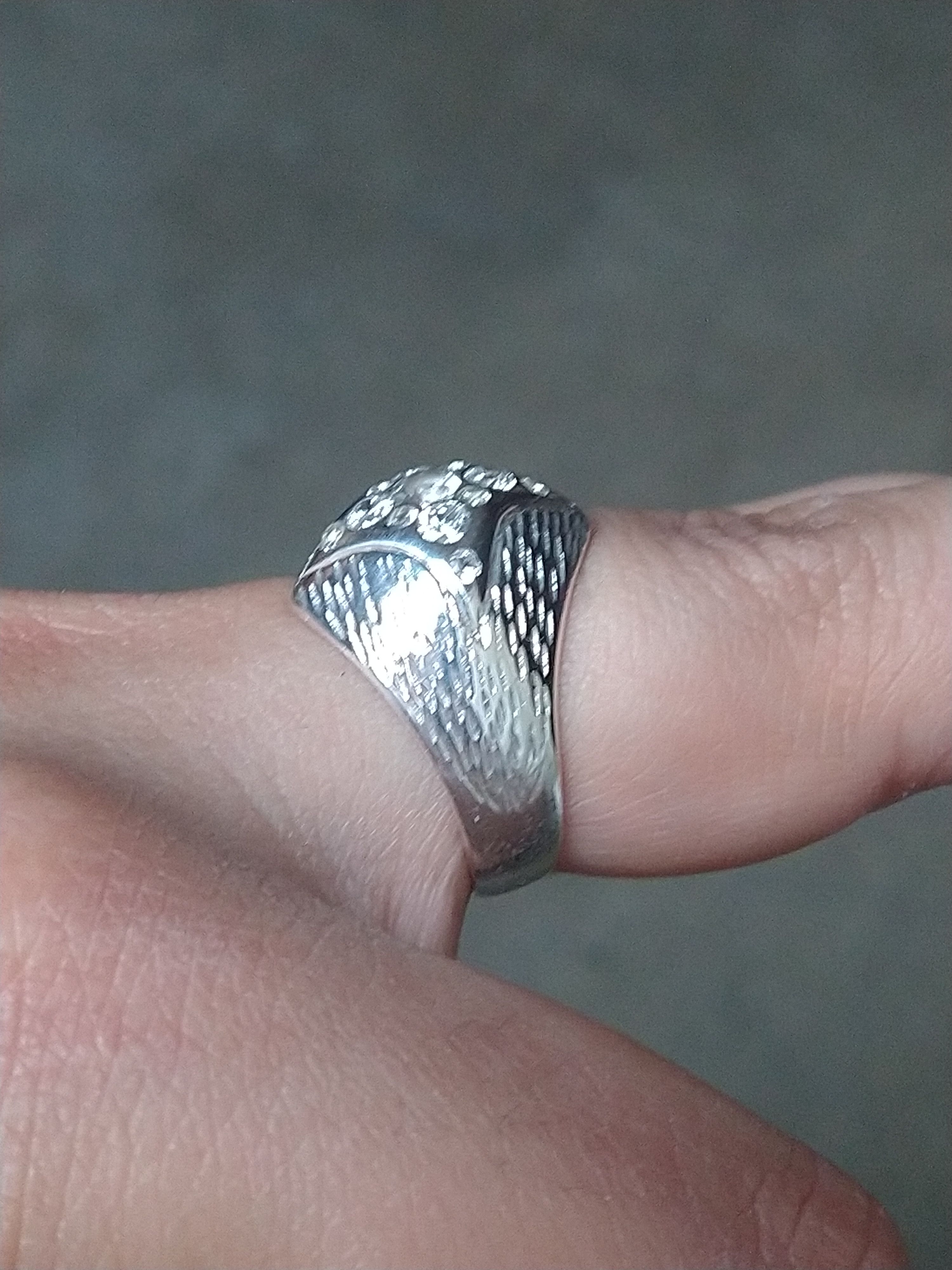 Jewelry × Sterling Silver Sterling Silver Ring Size 9.5 Star Art Deco Glass Stones Size ONE SIZE - 13 Thumbnail