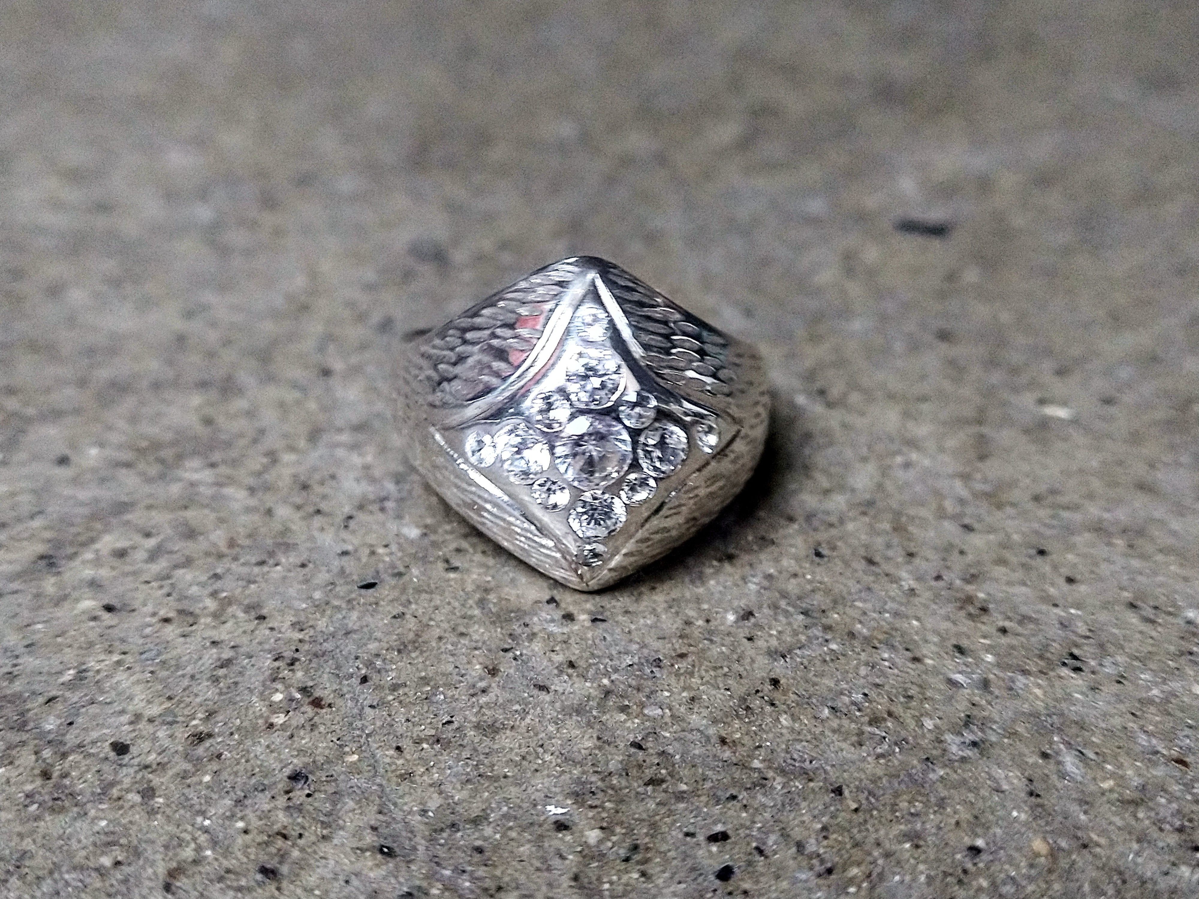Jewelry × Sterling Silver Sterling Silver Ring Size 9.5 Star Art Deco Glass Stones Size ONE SIZE - 3 Thumbnail