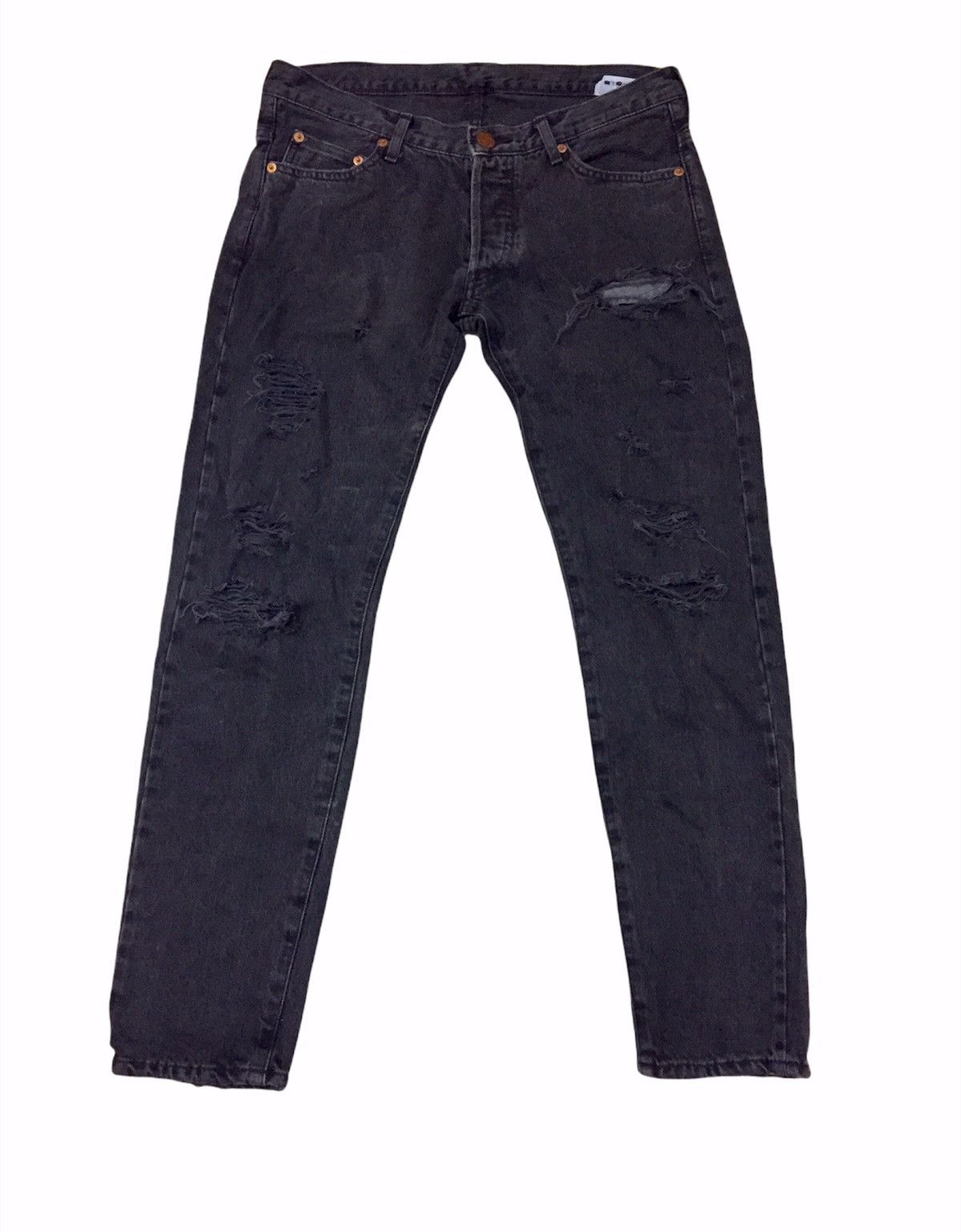 Japanese Brand Distressed Jouetie Joker Japan Selvedge Low Rise Denim Size US 31 - 1 Thumbnail