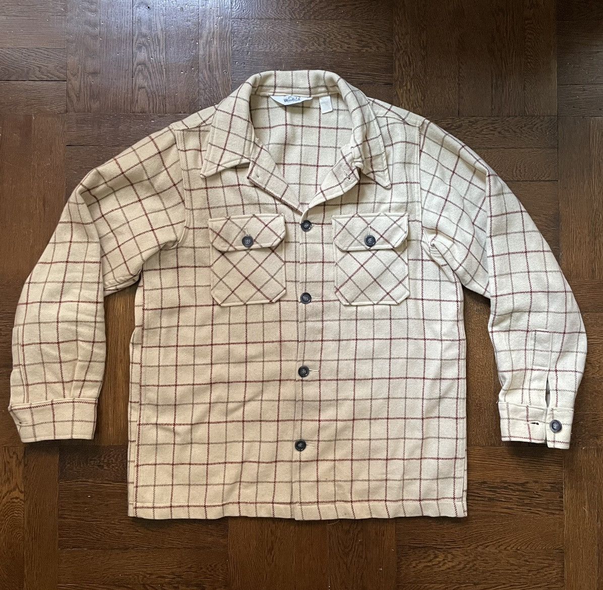 Woolrich Woolen Mills Vintage Woolrich Shirt Jacket - Beige Wool Plaid Size US L / EU 52-54 / 3 - 1 Thumbnail