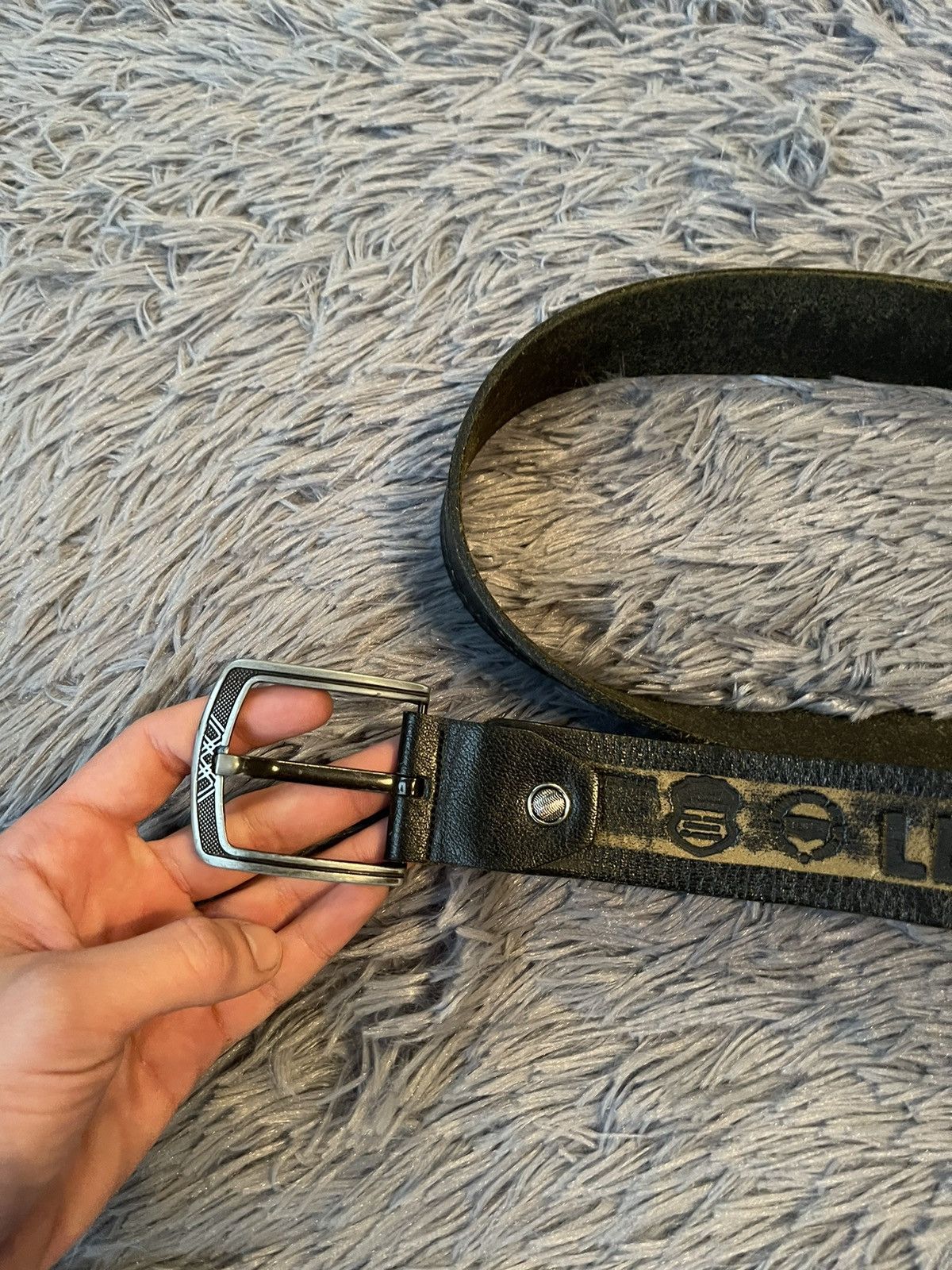 Cowboy Equipment × Levi's × Vintage Levi’s 90s vintage multilogo western leather belt Size 34 - 5 Thumbnail