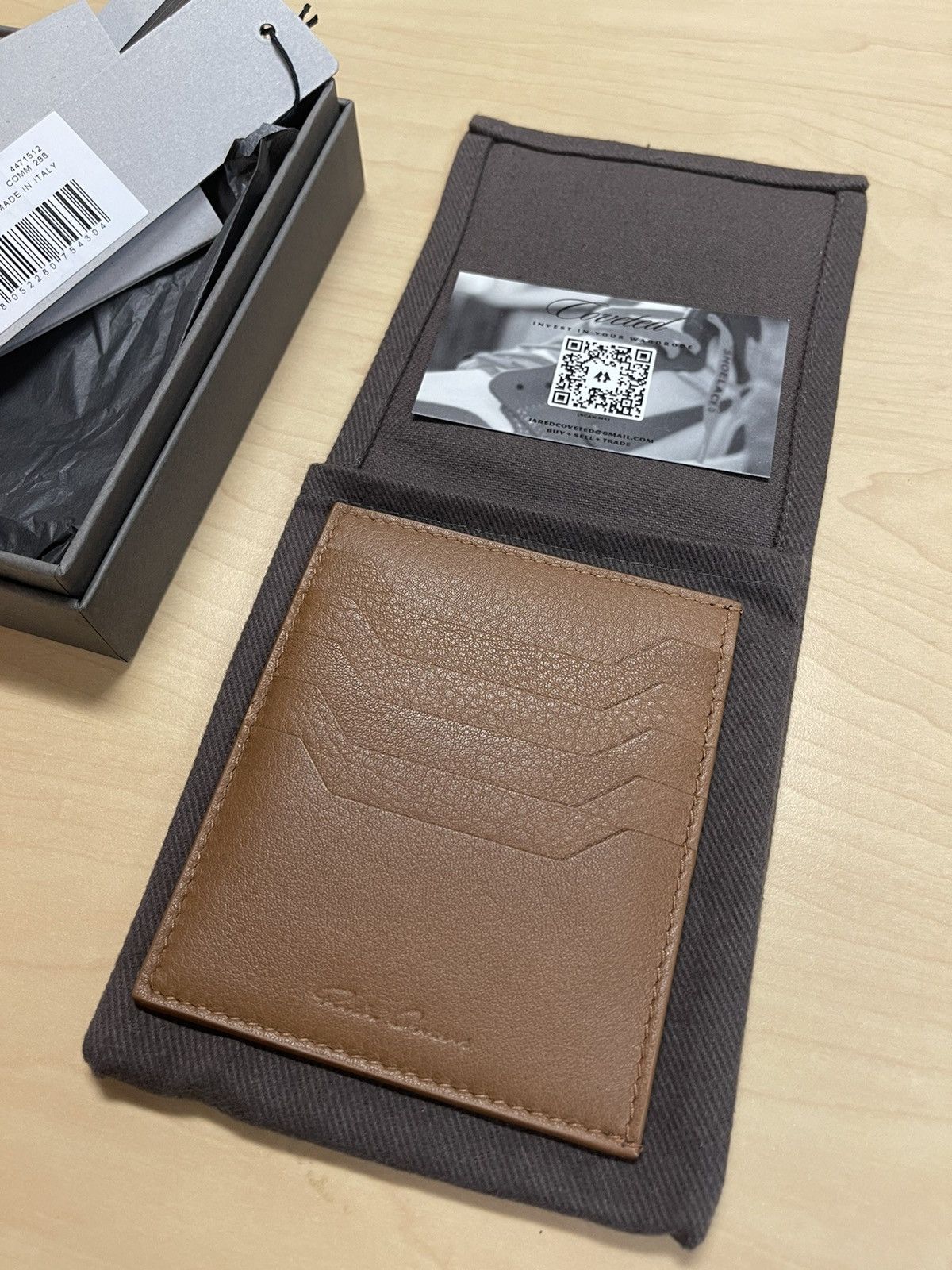 Rick Owens Rick Owens Brown Square 5 Slot Card Holder Wallet New | Grailed