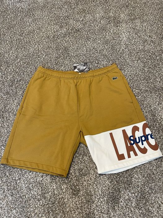 Supreme Supreme FW19 Lacoste Logo Panel Gold Sweat Shorts XL | Grailed