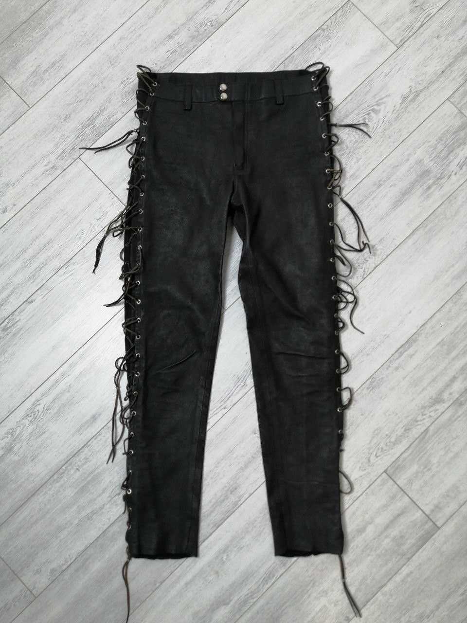 Vintage leather pants bondage Motorcycle travis