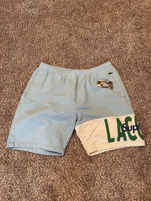 Supreme Supreme FW19 Lacoste Logo Panel Light Blue Sweat Shorts XL