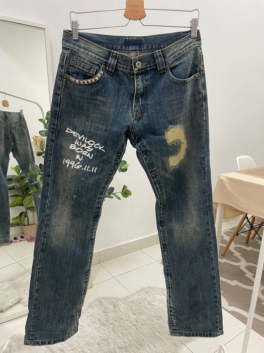 Devilock Patchwork Jeans Japanese Brand Distressed Jeans 
