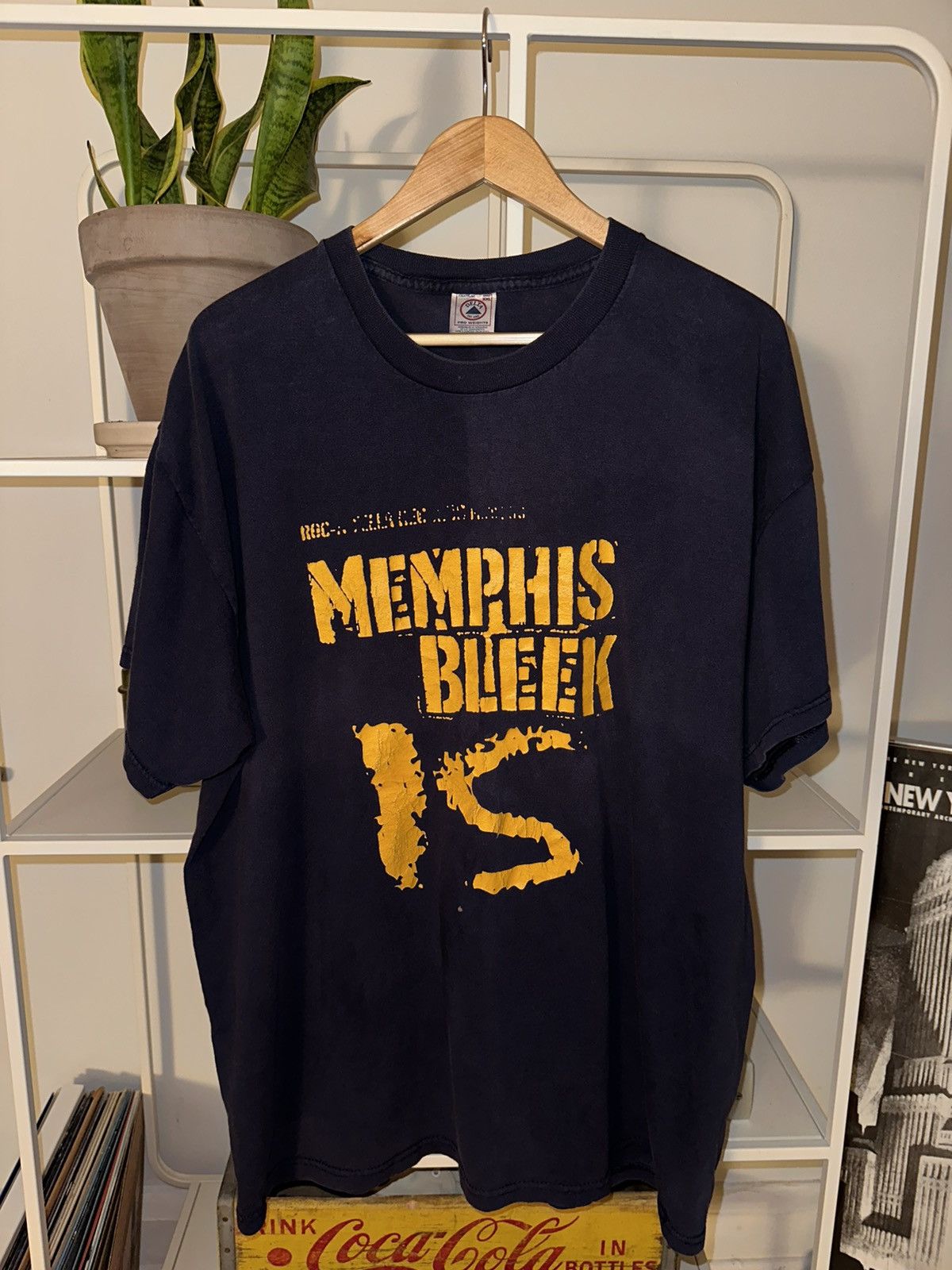 Image of Rap Tees x Vintage Memphis Bleek Rockafella Records Rap Tee Shirt in Navy, Men's (Size XL)