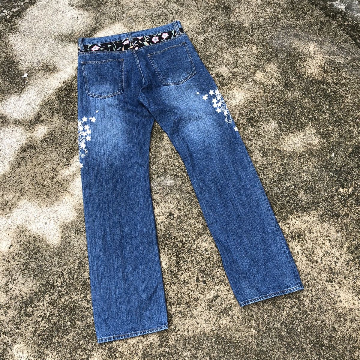 Japanese Brand × Vintage 🔥Sick🔥🇯🇵Unbrand Motive Embroidery Koi Sukajan Styles Jeans Size US 32 / EU 48 - 4 Thumbnail