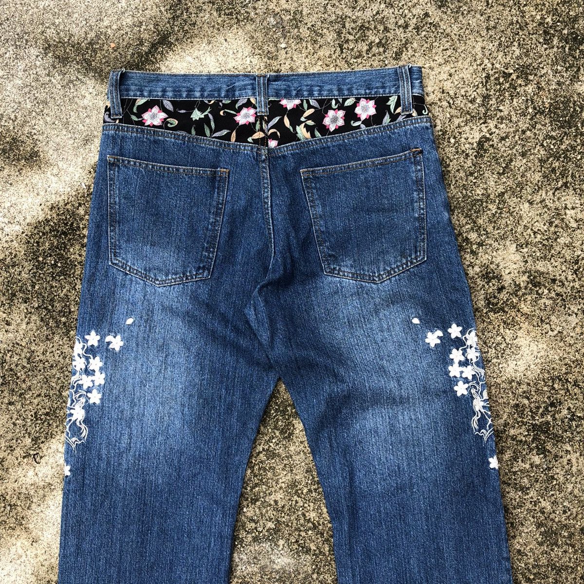 Japanese Brand × Vintage 🔥Sick🔥🇯🇵Unbrand Motive Embroidery Koi Sukajan Styles Jeans Size US 32 / EU 48 - 5 Thumbnail