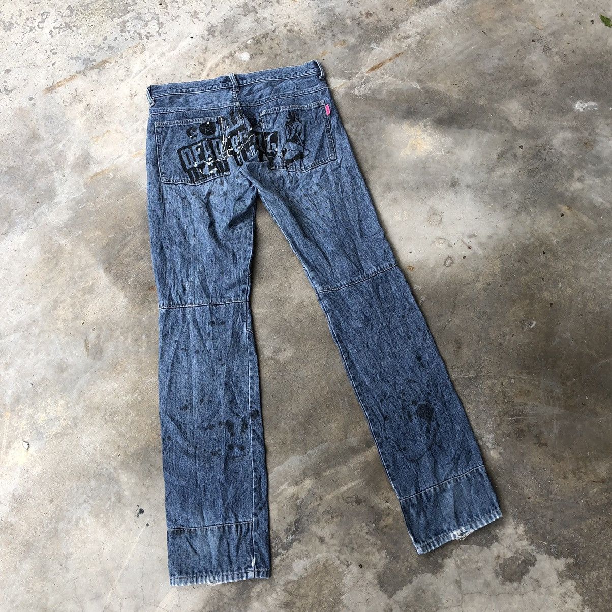 Designer × Japanese Brand 🔥Thrash🔥🇯🇵Algonquins Dead Chaos Paint Hysteric Design Jeans Size US 30 / EU 46 - 4 Thumbnail