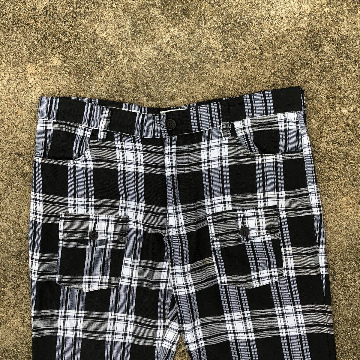 Designer × Japanese Brand × Vintage 🔥Sick🔥Tom's Worker Checkerd Black Tartan Punk Styles Pants Size 32" / US 10 / IT 46 - 2 Thumbnail