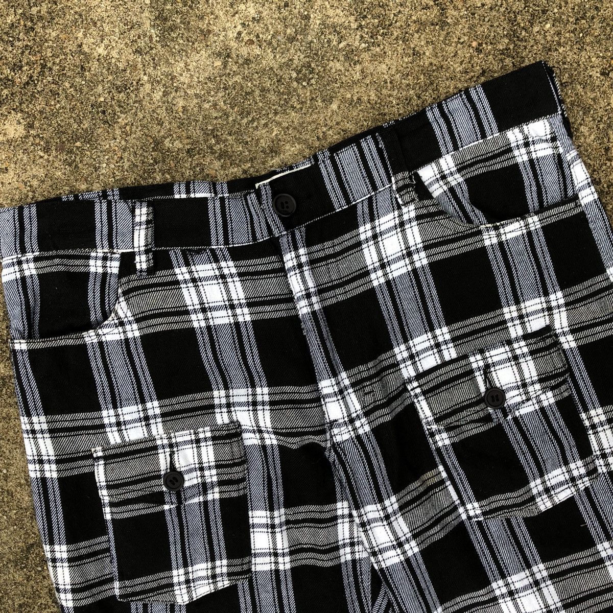 Designer × Japanese Brand × Vintage 🔥Sick🔥Tom's Worker Checkerd Black Tartan Punk Styles Pants Size 32" / US 10 / IT 46 - 7 Thumbnail