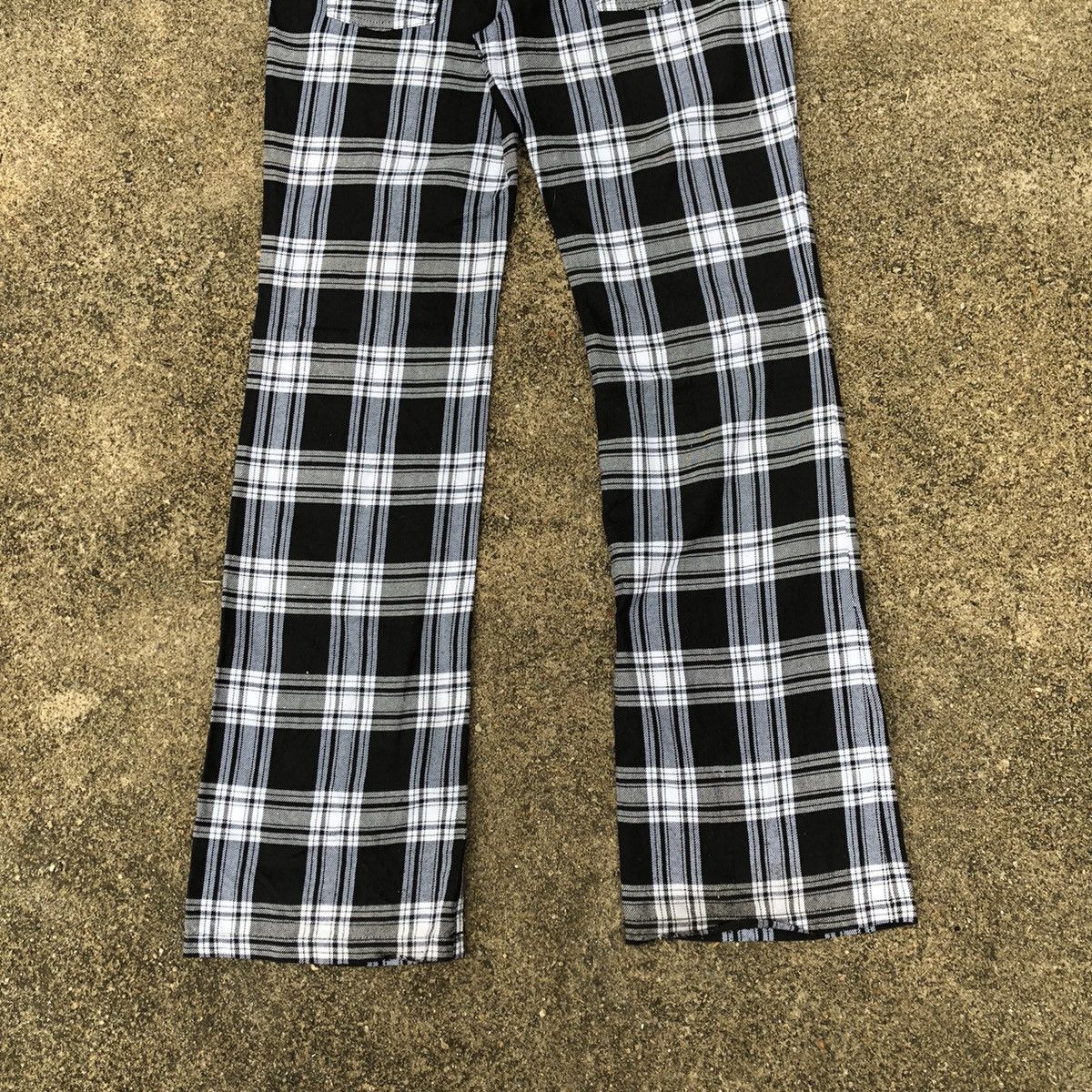 Designer × Japanese Brand × Vintage 🔥Sick🔥Tom's Worker Checkerd Black Tartan Punk Styles Pants Size 32" / US 10 / IT 46 - 6 Thumbnail