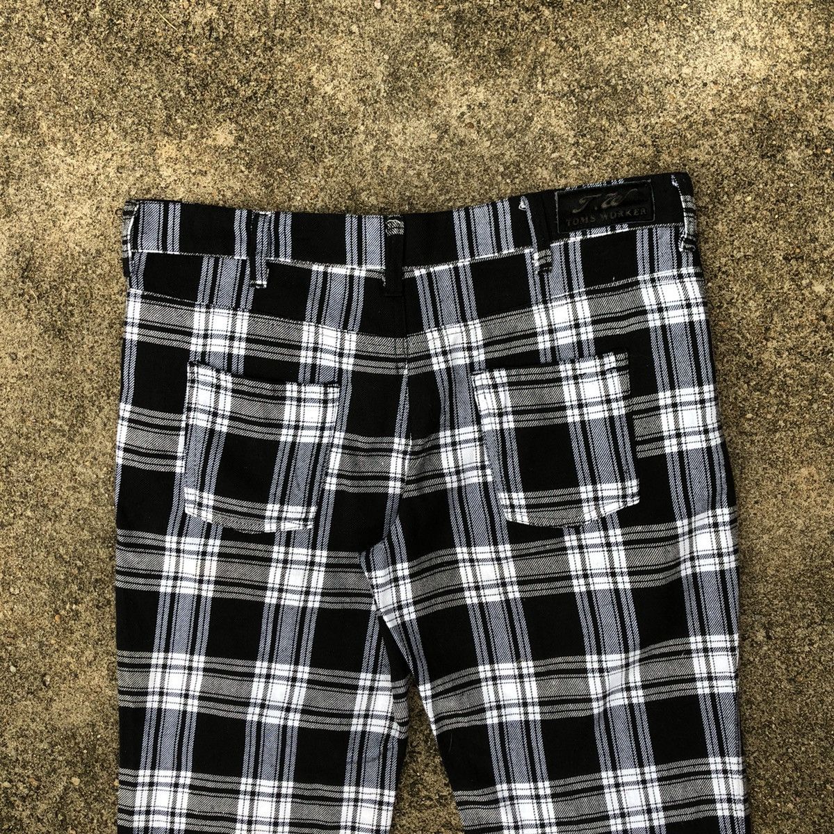 Designer × Japanese Brand × Vintage 🔥Sick🔥Tom's Worker Checkerd Black Tartan Punk Styles Pants Size 32" / US 10 / IT 46 - 5 Thumbnail