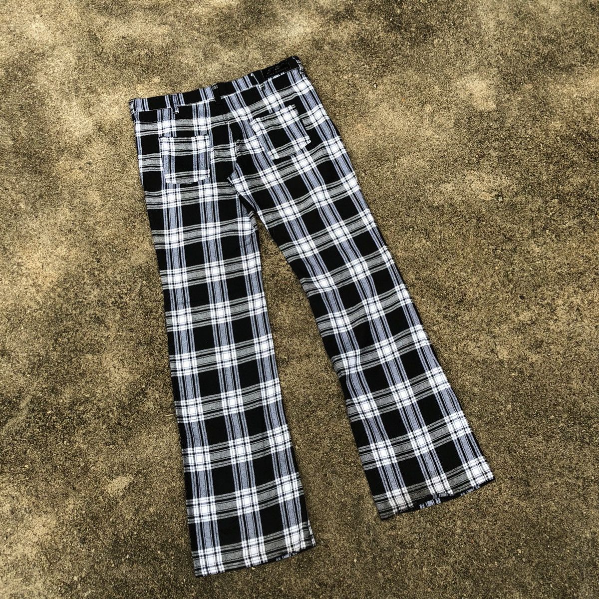 Designer × Japanese Brand × Vintage 🔥Sick🔥Tom's Worker Checkerd Black Tartan Punk Styles Pants Size 32" / US 10 / IT 46 - 4 Thumbnail