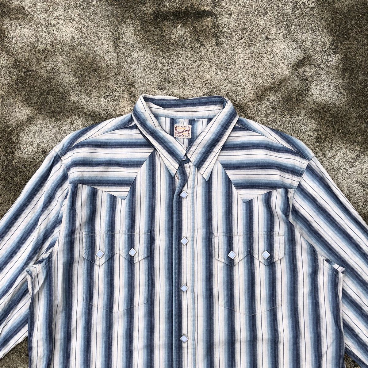 Japanese Brand × Sugar Cane × Toyo Enterprises 🔥Rare🔥🇯🇵Sugar Cane Stripes Western Styles Buttons Shirts Size M / US 6-8 / IT 42-44 - 2 Thumbnail
