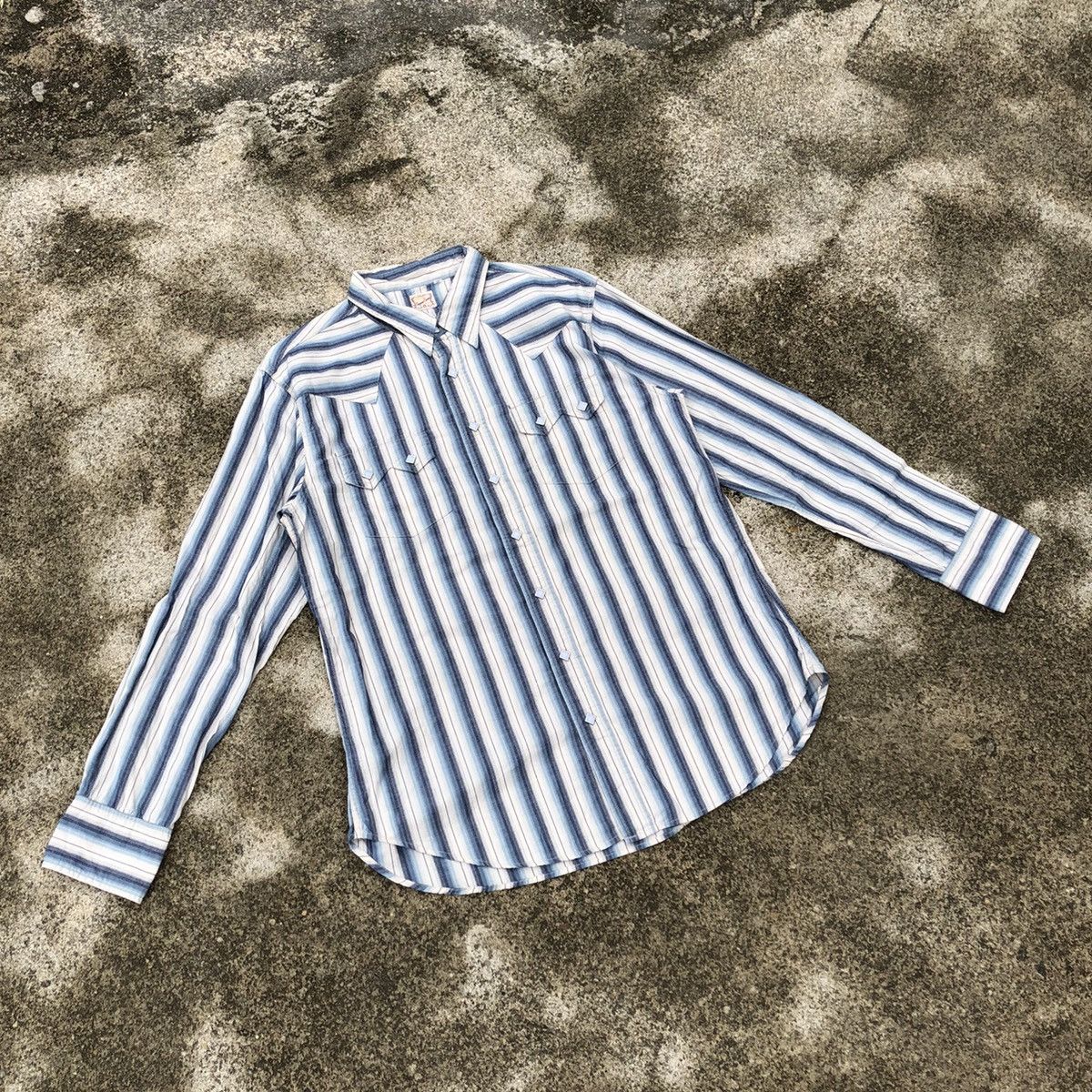 Japanese Brand × Sugar Cane × Toyo Enterprises 🔥Rare🔥🇯🇵Sugar Cane Stripes Western Styles Buttons Shirts Size M / US 6-8 / IT 42-44 - 1 Thumbnail